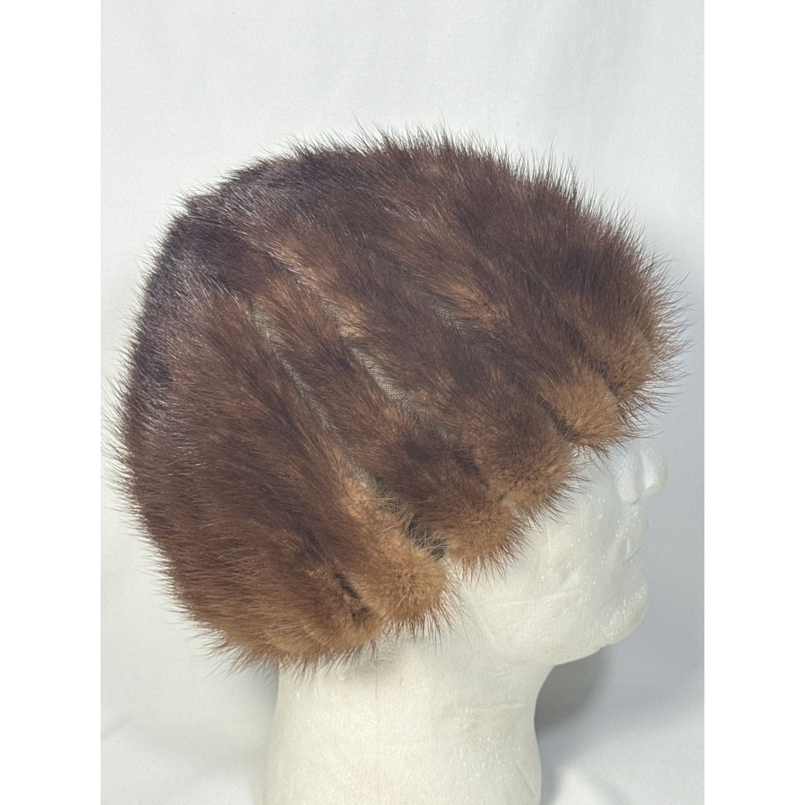 Other Vintage Russian Brown Fur Pillbox Elegant Winter Hat Size ONE SIZE - 3 Thumbnail