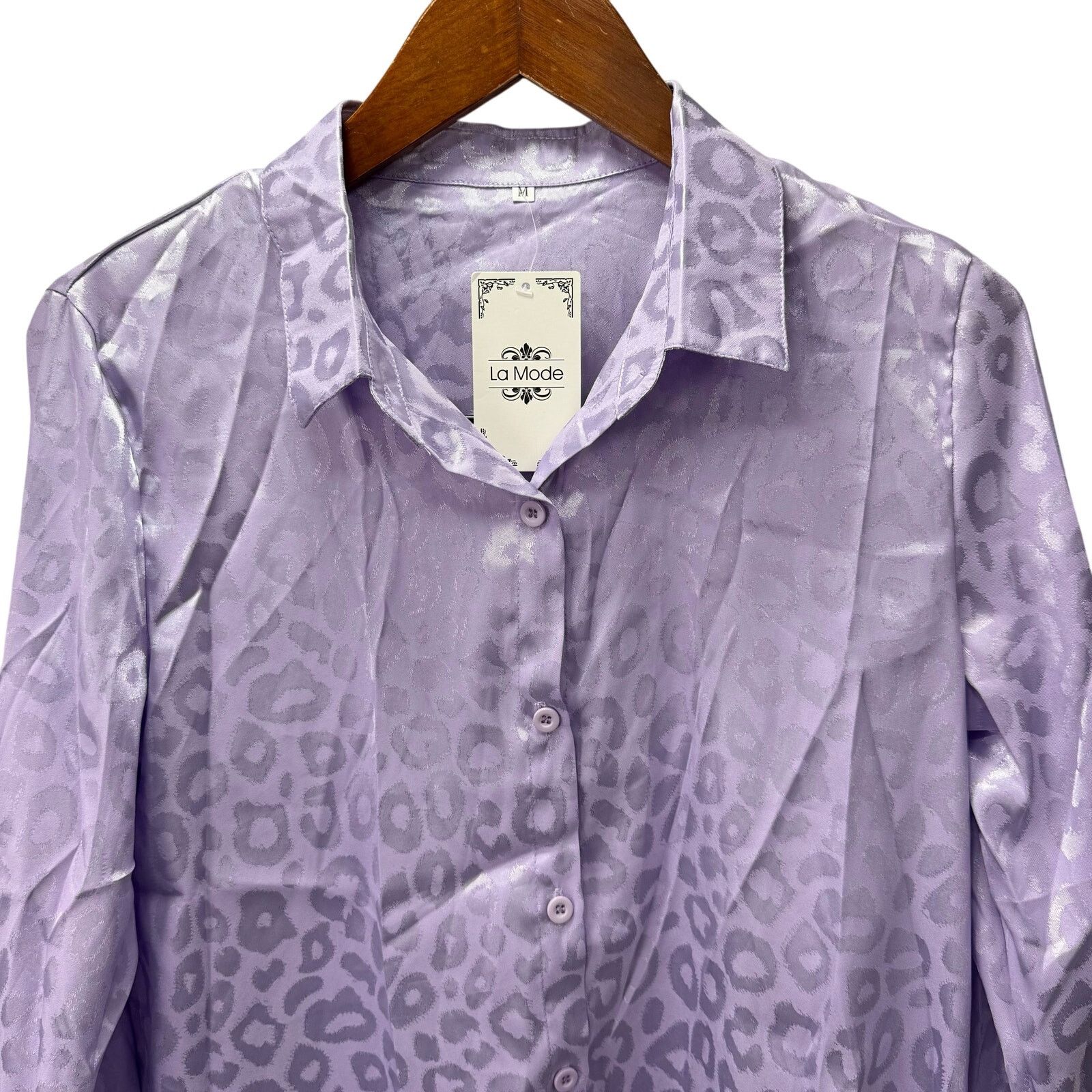 Modernica La Mode Women's Blouse Top sz M Purple Silky NEW # H17 Size M / US 6-8 / IT 42-44 - 5 Thumbnail