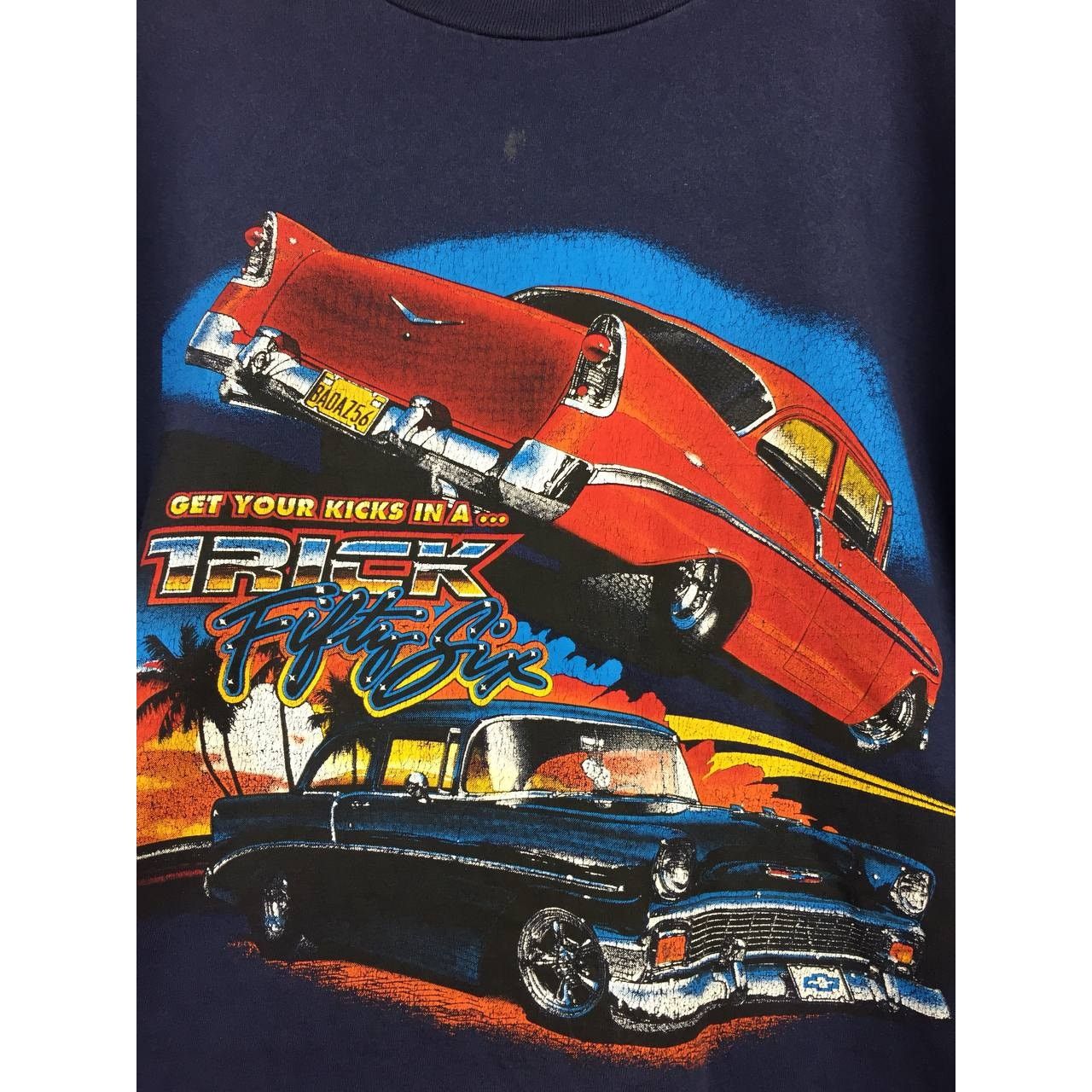 Chevrolet Vtg 90s Chevrolet Get Your Kicks In A Trick Fifty-Six Tee Size US XL / EU 56 / 4 - 4 Thumbnail
