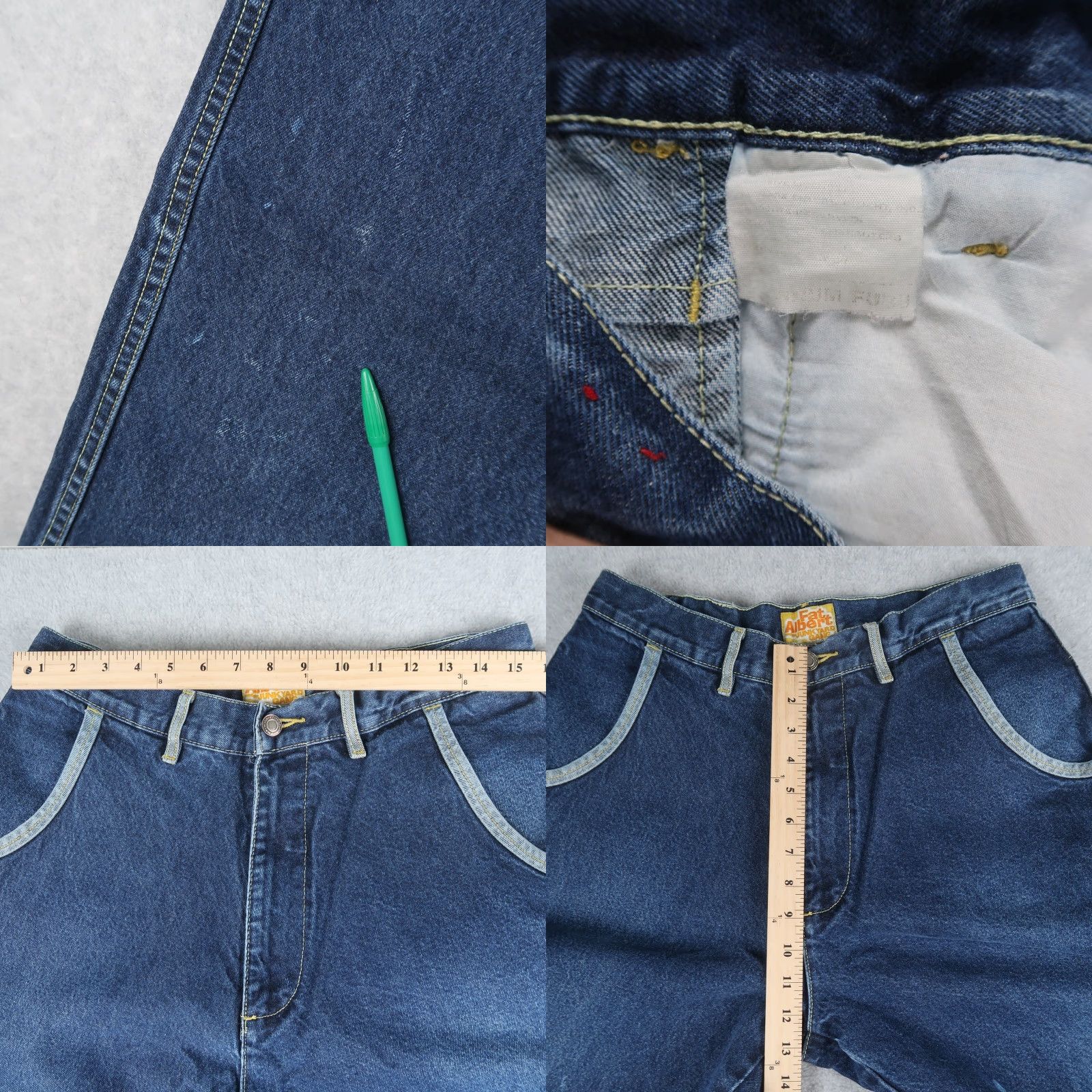 Fubu VINTAGE Platinum FUBU Fat Albert Jeans Mens 34x34 Blue Embroidered Hip Hop 2000s Size US 34 / EU 50 - 8 Thumbnail