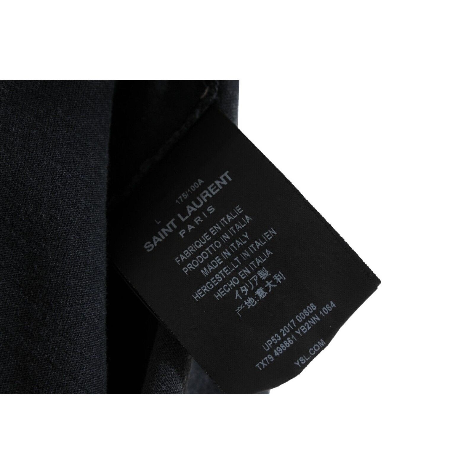 Saint Laurent Paris Y University Logo T Shirt Gray Size US L / EU 52-54 / 3 - 5 Thumbnail
