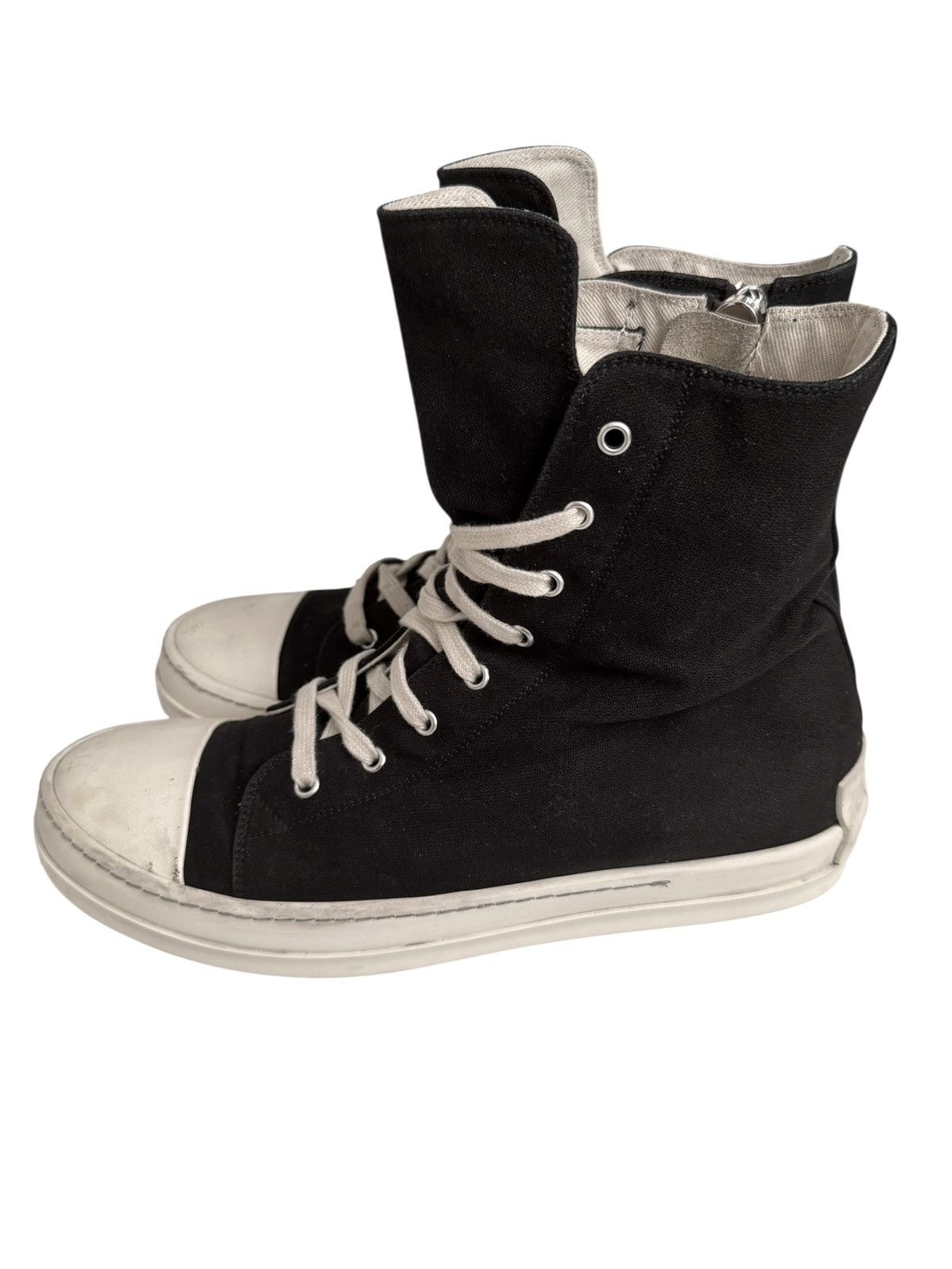 Rick Owens Black High Canvas Ramones Size US 11 / EU 44 - 3 Thumbnail
