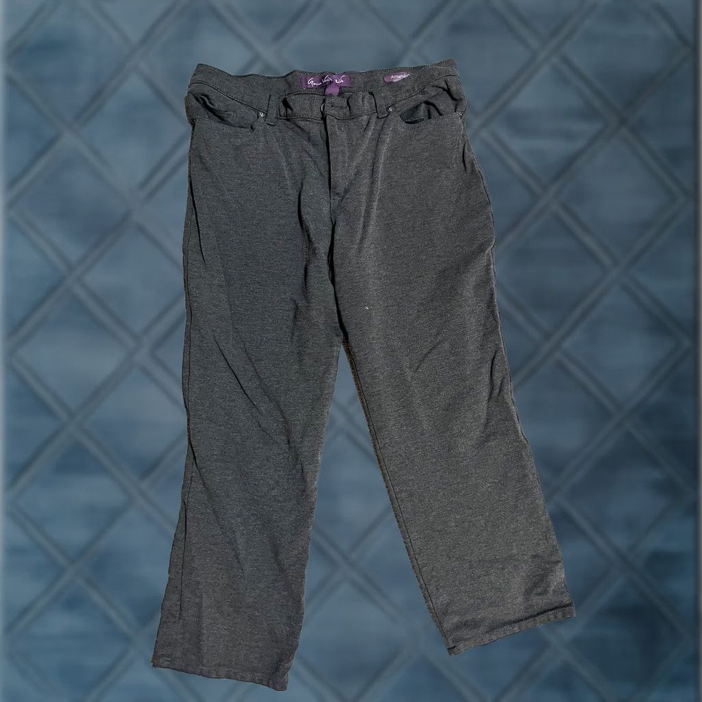 Gloria Vanderbilt Gloria Vanderbilt Amanda Denim Pants Slimming 14P L) Grey Viscose Nylon Size 36" / US 14 / IT 50 - 1 Thumbnail