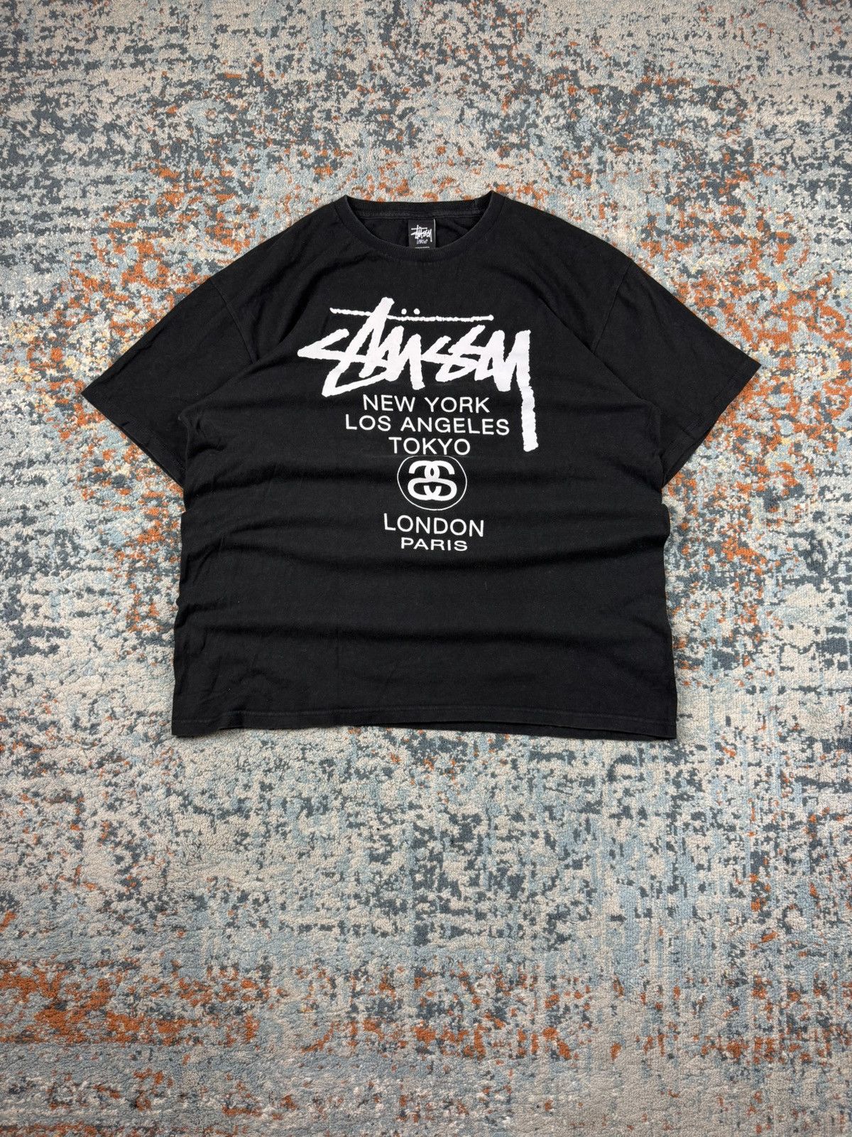 Stussy × Vintage Vintage y2k Stussy cities big logo graphic tee Size US L / EU 52-54 / 3 - 1 Thumbnail