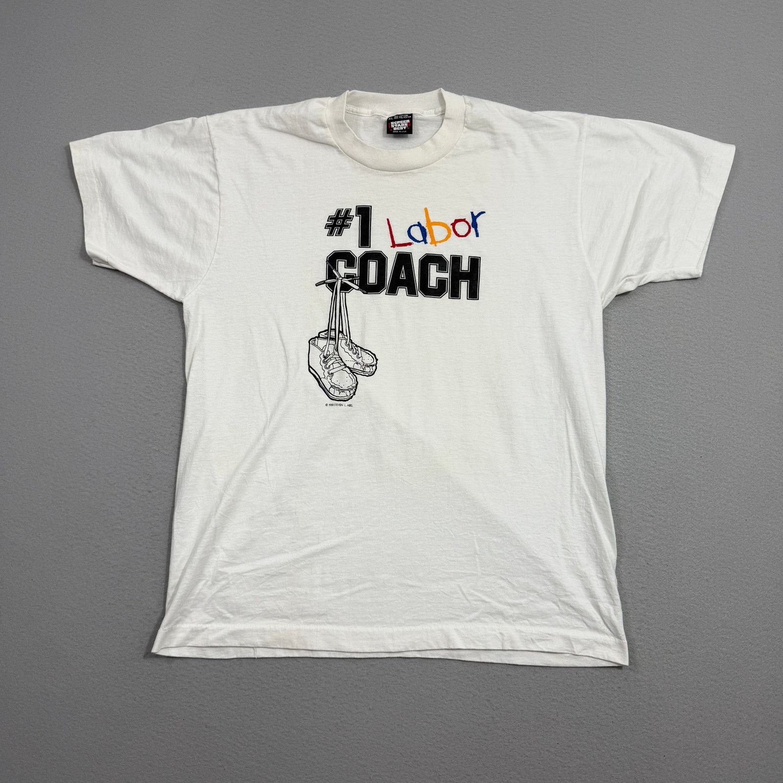 Vintage Vintage #1 Labor Coach Shirt Extra Large Single Stitch 80s Size US XL / EU 56 / 4 - 2 Thumbnail