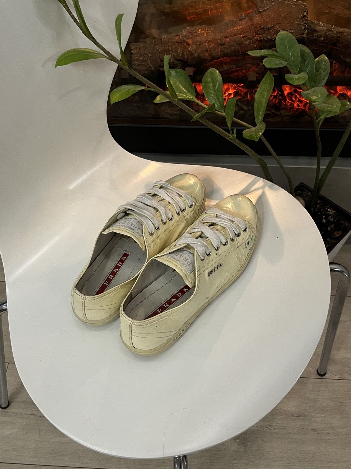 Prada 🔥00's Prada Americas Cup Painted Thrashed Vintage Sneakers Size US 6.5 / EU 39-40 - 12 Thumbnail