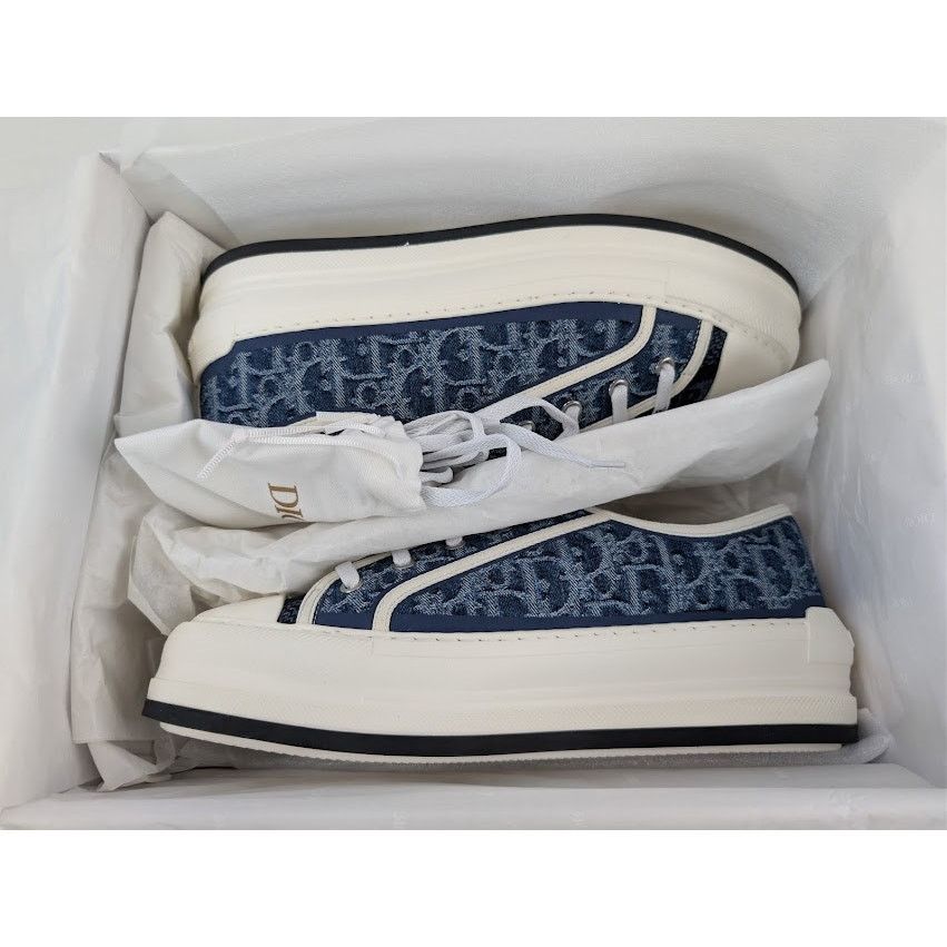 Dior o1rshd1 Walk'n'Dior Platform Sneaker Blue Stonewashed Effect Size US 11 / IT 41 - 21 Thumbnail