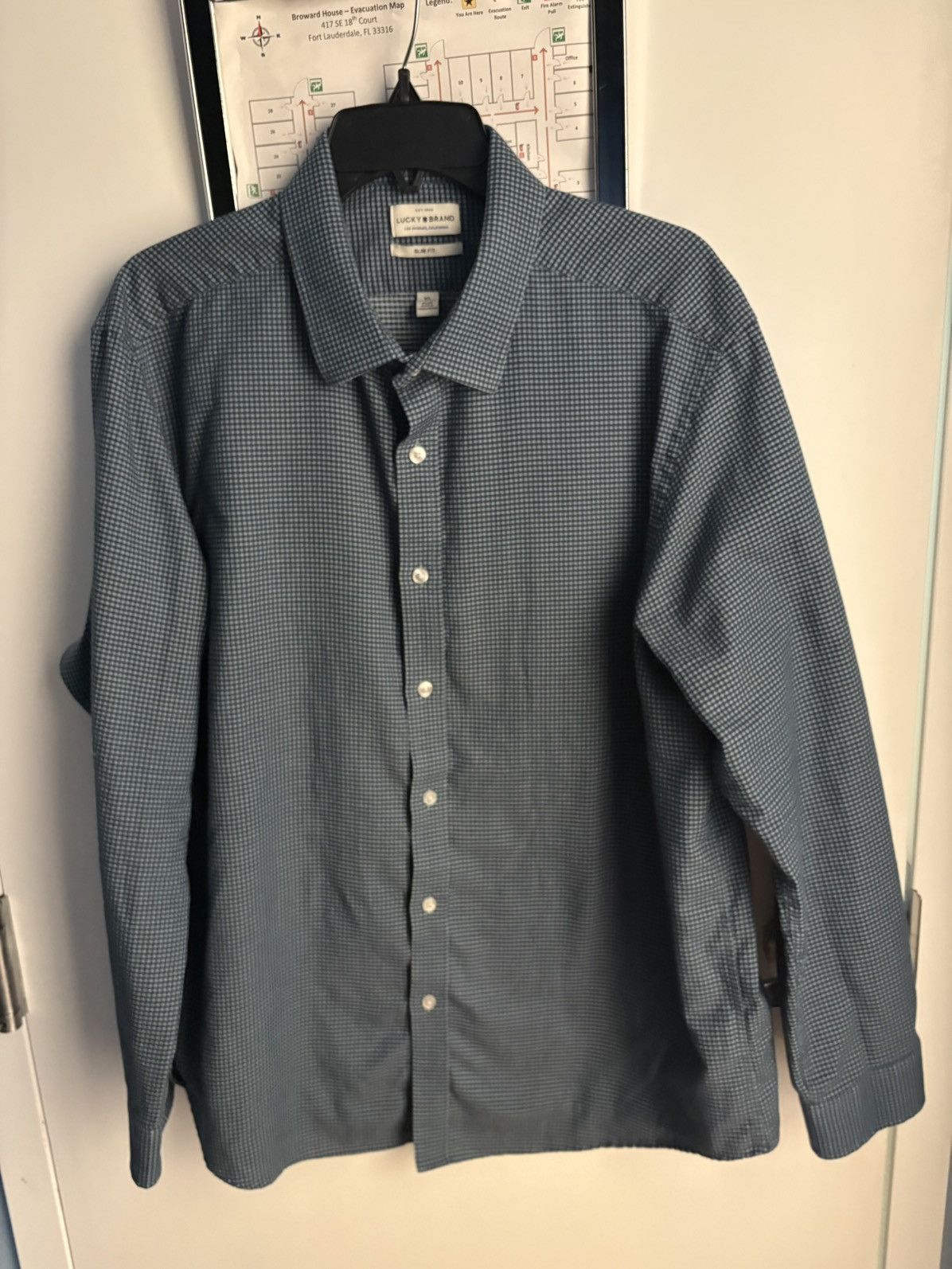 Lucky Brand Lucky Brand Blue Check Woven Cotton Button-Up Slim Fit XL Size US XL / EU 56 / 4 - 3 Thumbnail