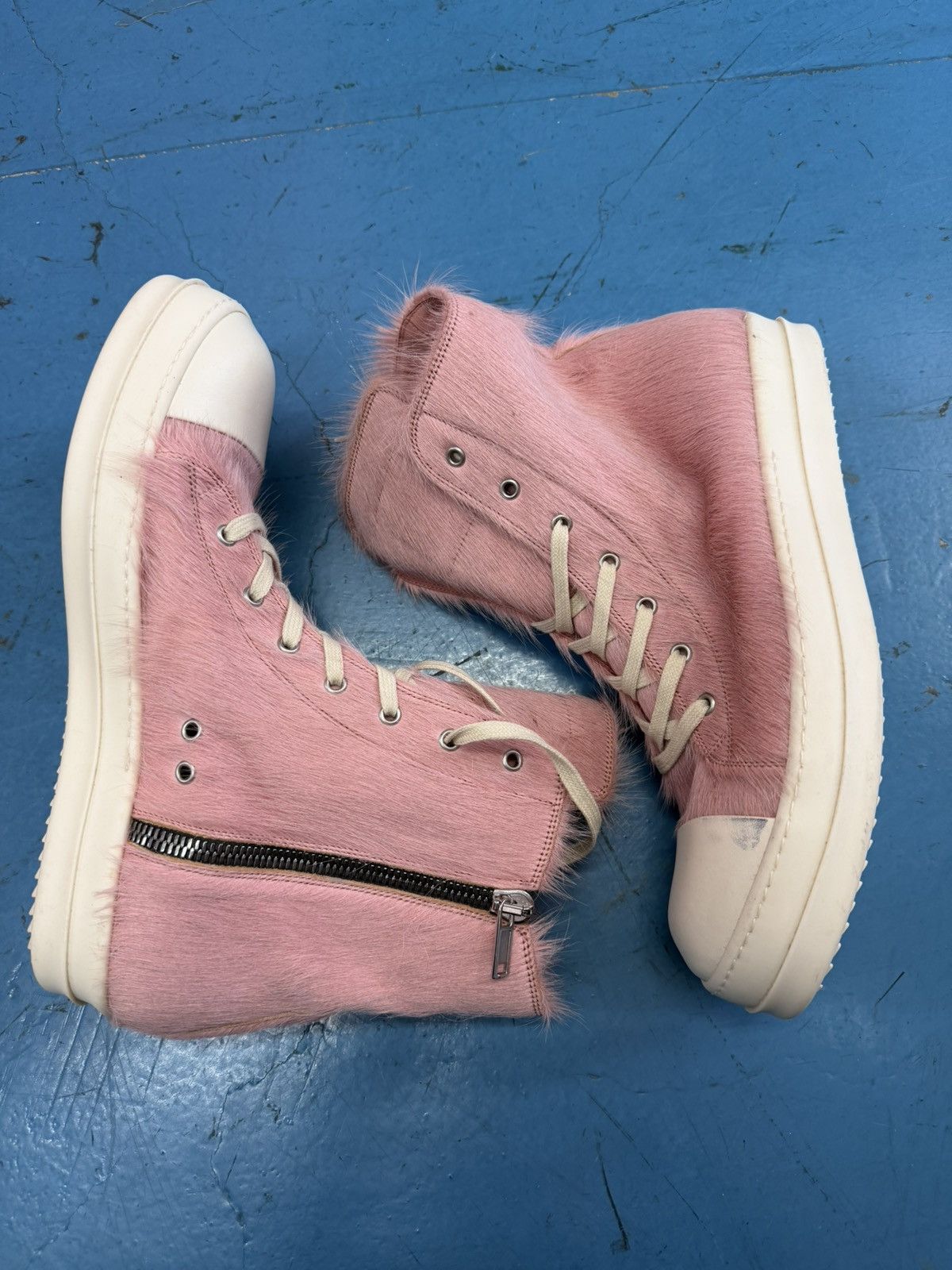Rick Owens RICK OWENS PINK FUR RAMONES Size US 13 / EU 46 - 3 Thumbnail