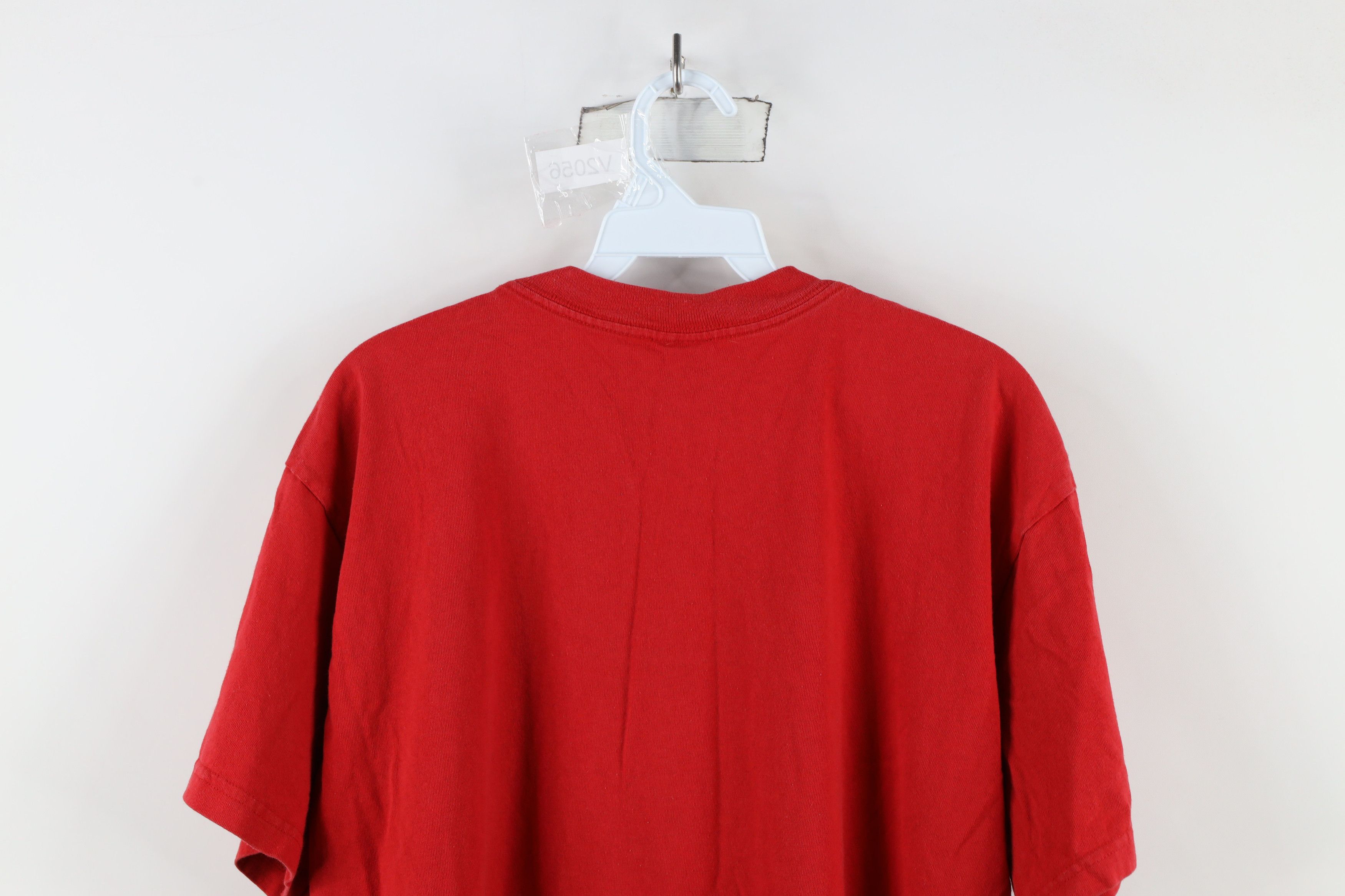 Vintage Vintage 90s Streetwear Short Sleeve T-Shirt Red Cotton USA Size US L / EU 52-54 / 3 - 7 Thumbnail