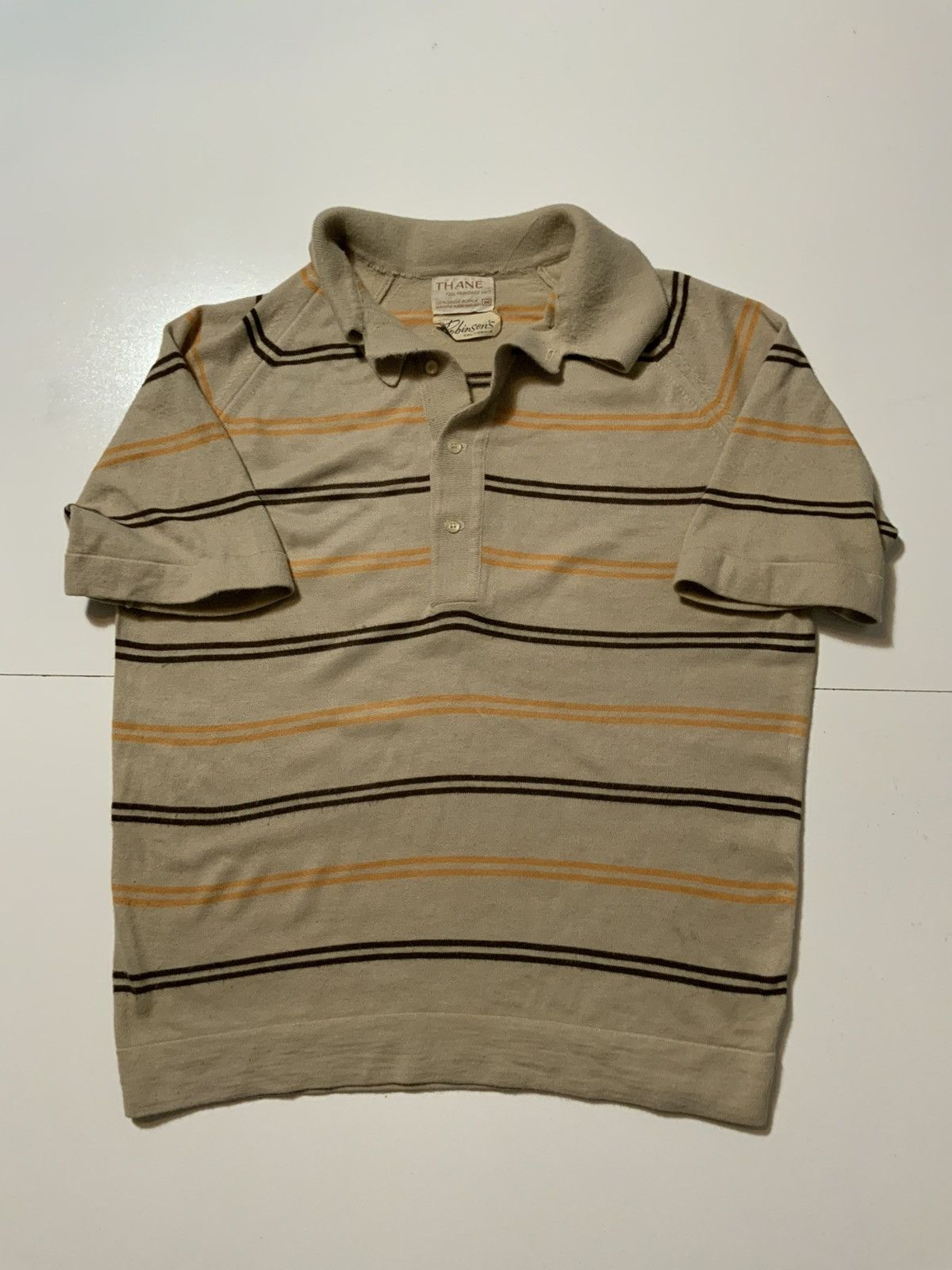 Vintage Vintage 60s Thane Robinsons California S/S Polo Stripe Shirt Size US M / EU 48-50 / 2 - 3 Thumbnail