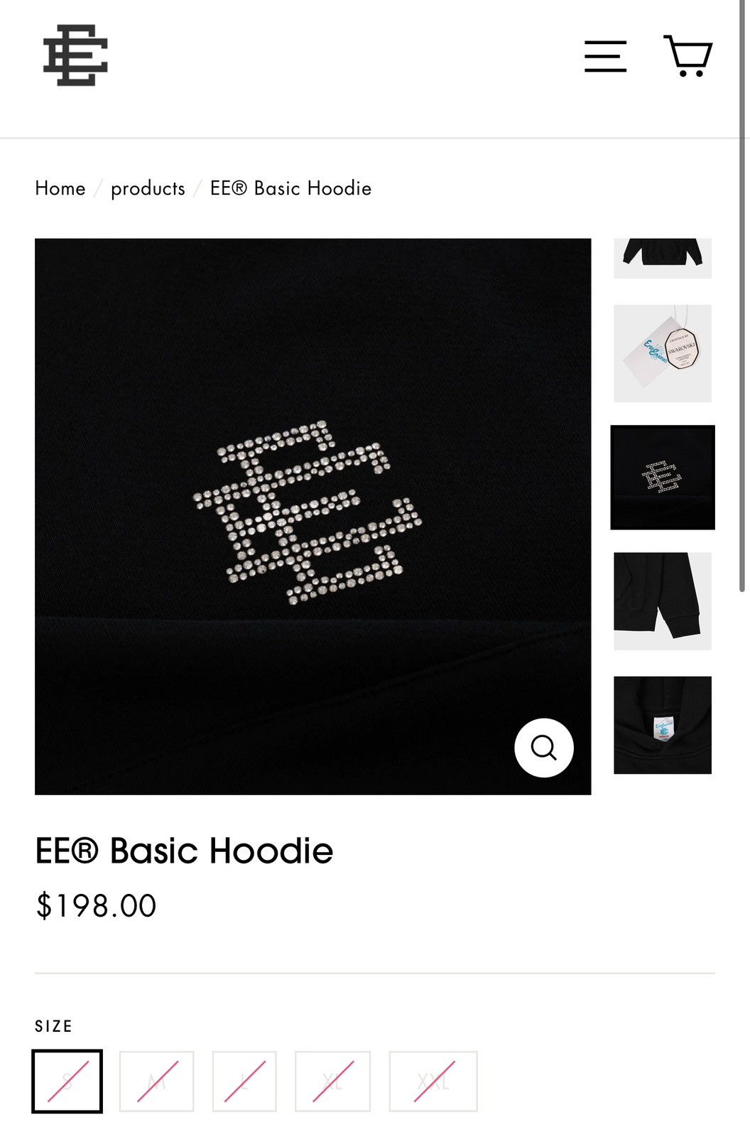 Eric Emanuel × Swarovski NEW Eric Emanuel x Swarovski Basic Hoodie Large Size US L / EU 52-54 / 3 - 10 Thumbnail