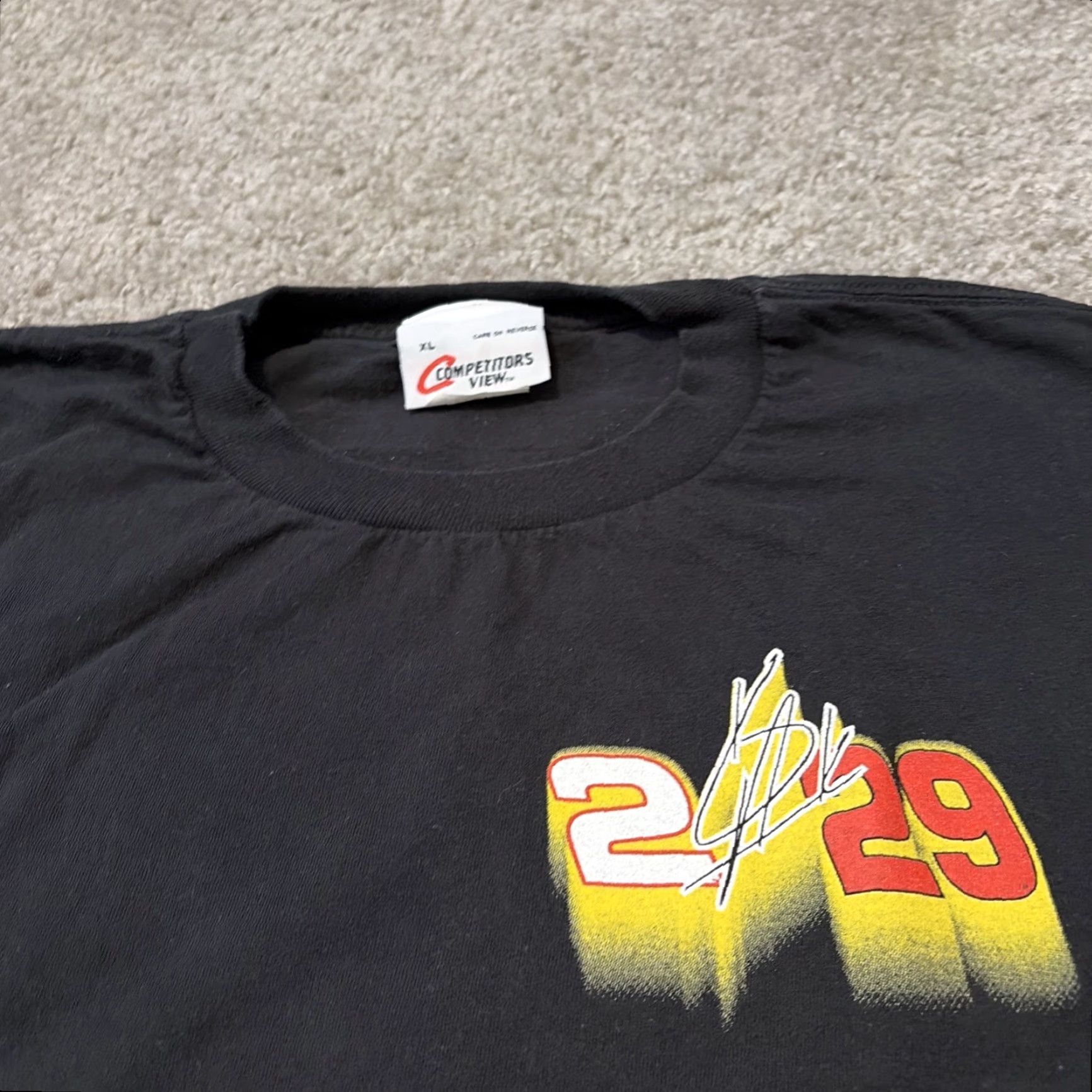 NASCAR VINTAGE Kevin Harvick NASCAR T-Shirt XL Black Rookie Of The Year Racing Men Size US XL / EU 56 / 4 - 4 Thumbnail