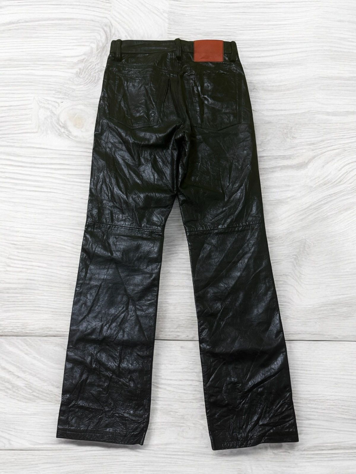 Leather × Vintage VINTAGE RadmesS MEN'S BIGI BLACK FAUX LEATHER Size US 27 - 2 Thumbnail
