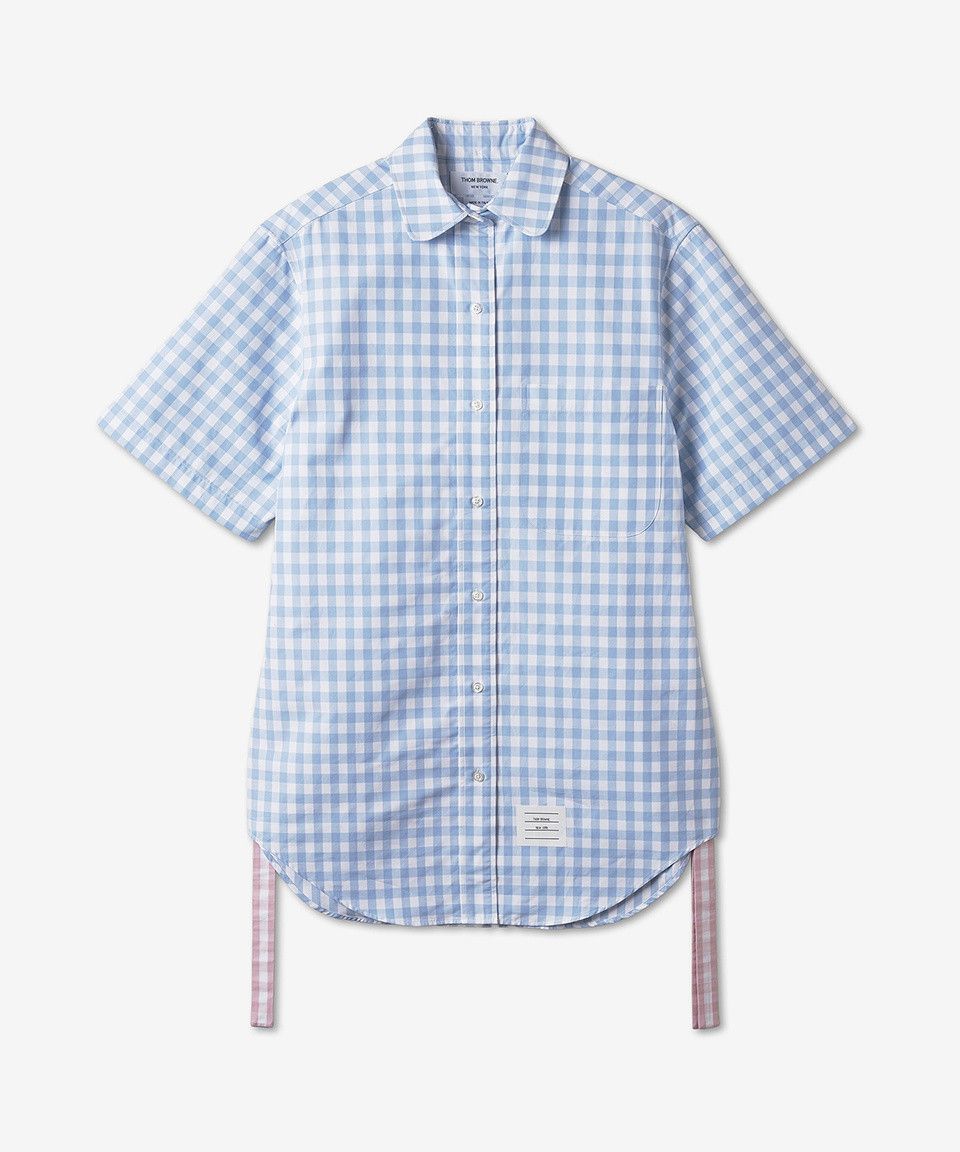 Thom Browne THOM BROWNE blue white gingham cotton gathered shirt dress Size M / US 6-8 / IT 42-44 - 1 Thumbnail