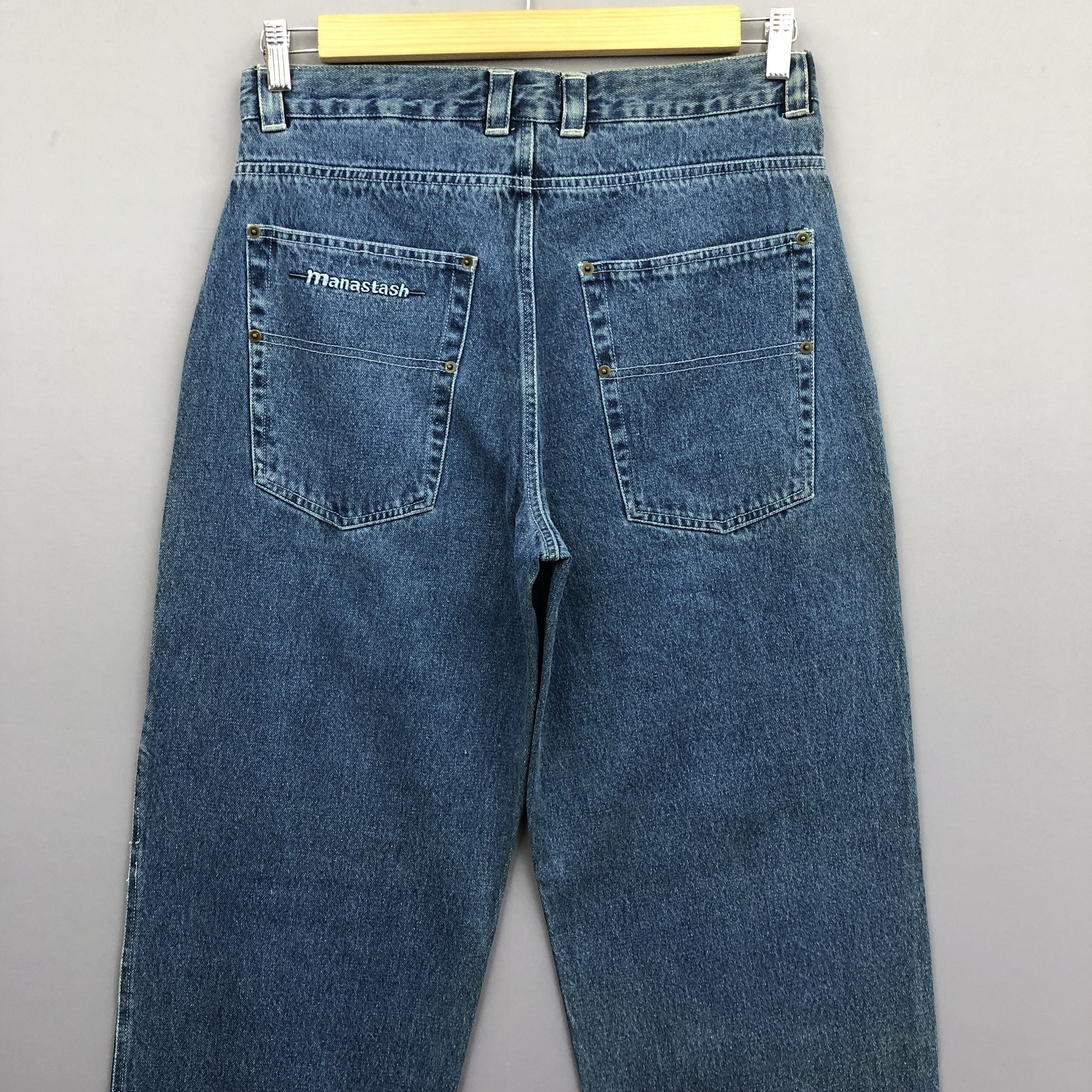 Jean Crazy Vintage Y2K Manastash Baggy Jeans Skater Faded Denim. Size US 32 / EU 48 - 4 Thumbnail