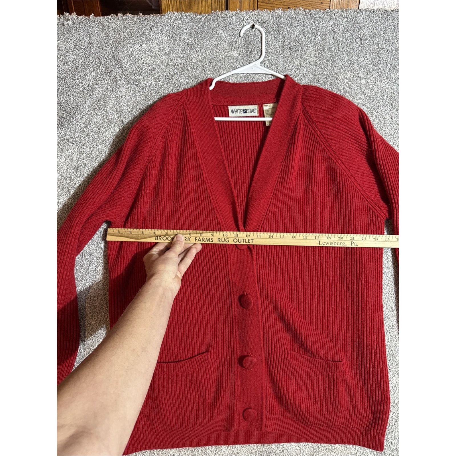 Other White Stag Cardigan Sweater Women XL Knit Shoulder Pads Size XL / US 12-14 / IT 48-50 - 3 Thumbnail