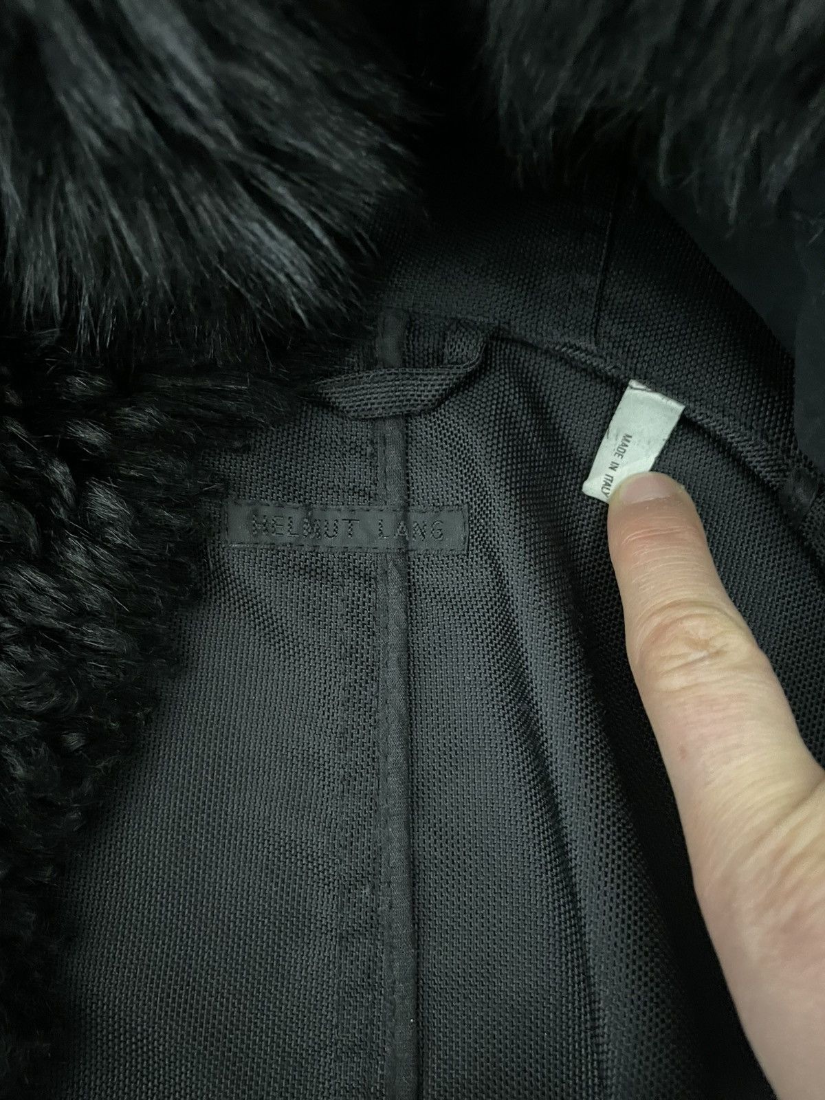 Helmut Lang Helmut lang a/w 2000 black ballistic nylon jacket fur lining Size US S / EU 44-46 / 1 - 6 Thumbnail