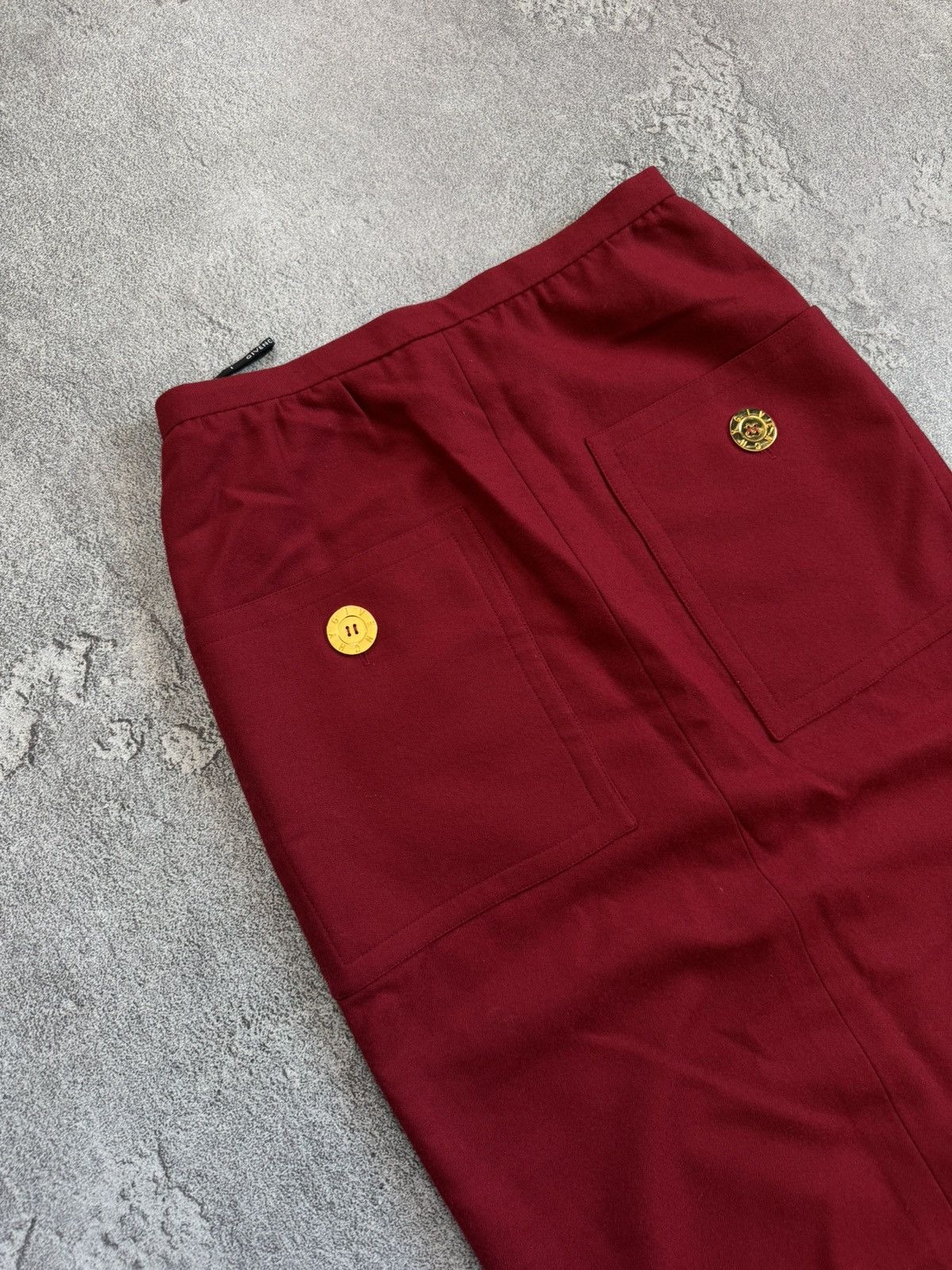 Givenchy Vintage Givenchy Life Paris Red Wool Midi Skirt Back Zip Size 28" / US 6 / IT 42 - 3 Thumbnail