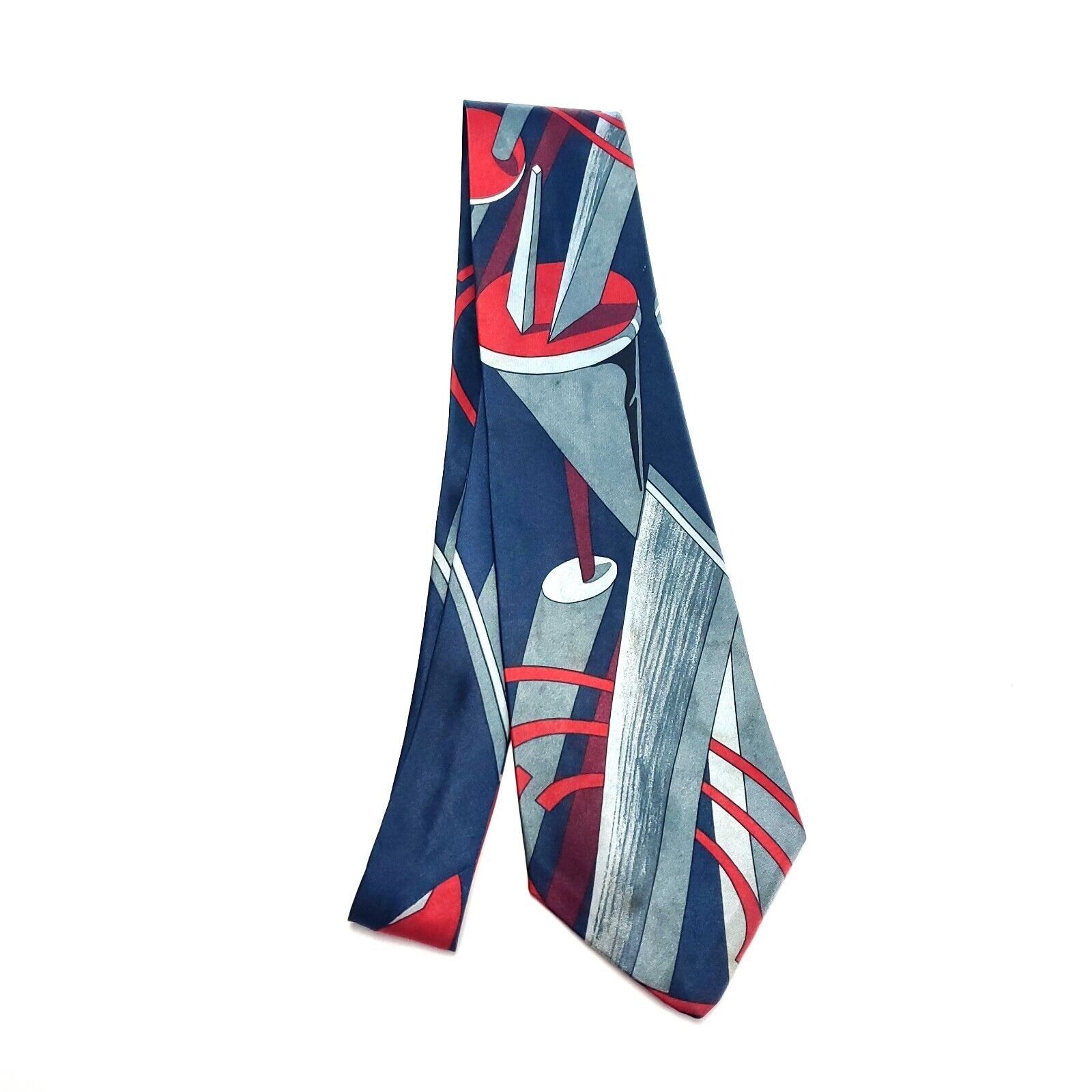 Botany 500 Botany 500 Blue Gray Red Silk Tie Woven Graphic Size ONE SIZE - 6 Thumbnail