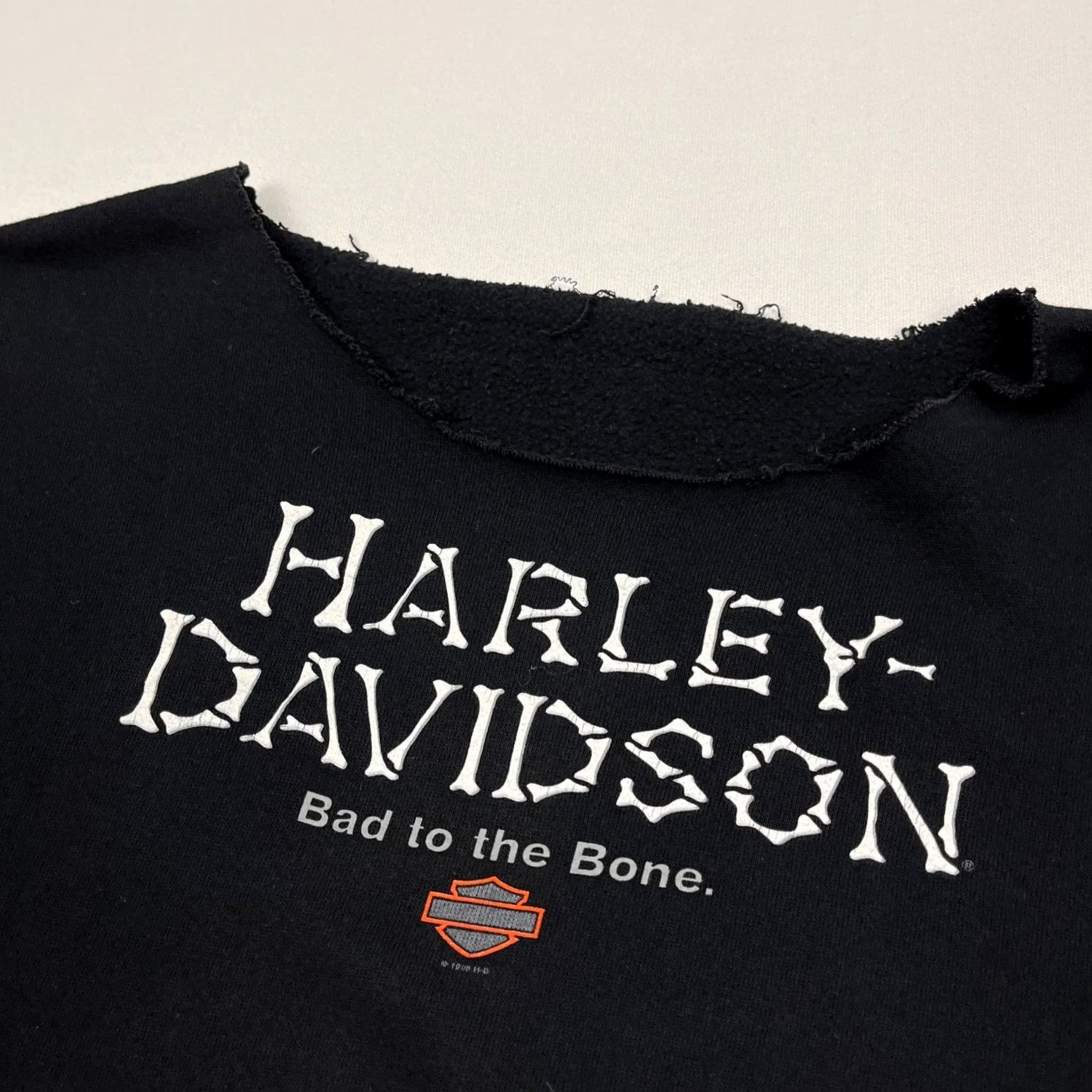 Harley Davidson VTG 90s Harley-Davidson Sweatshirt Womens S/M Bad to Bone Skeleton Crew Nero/Black Size M / US 6-8 / IT 42-44 - 2 Thumbnail
