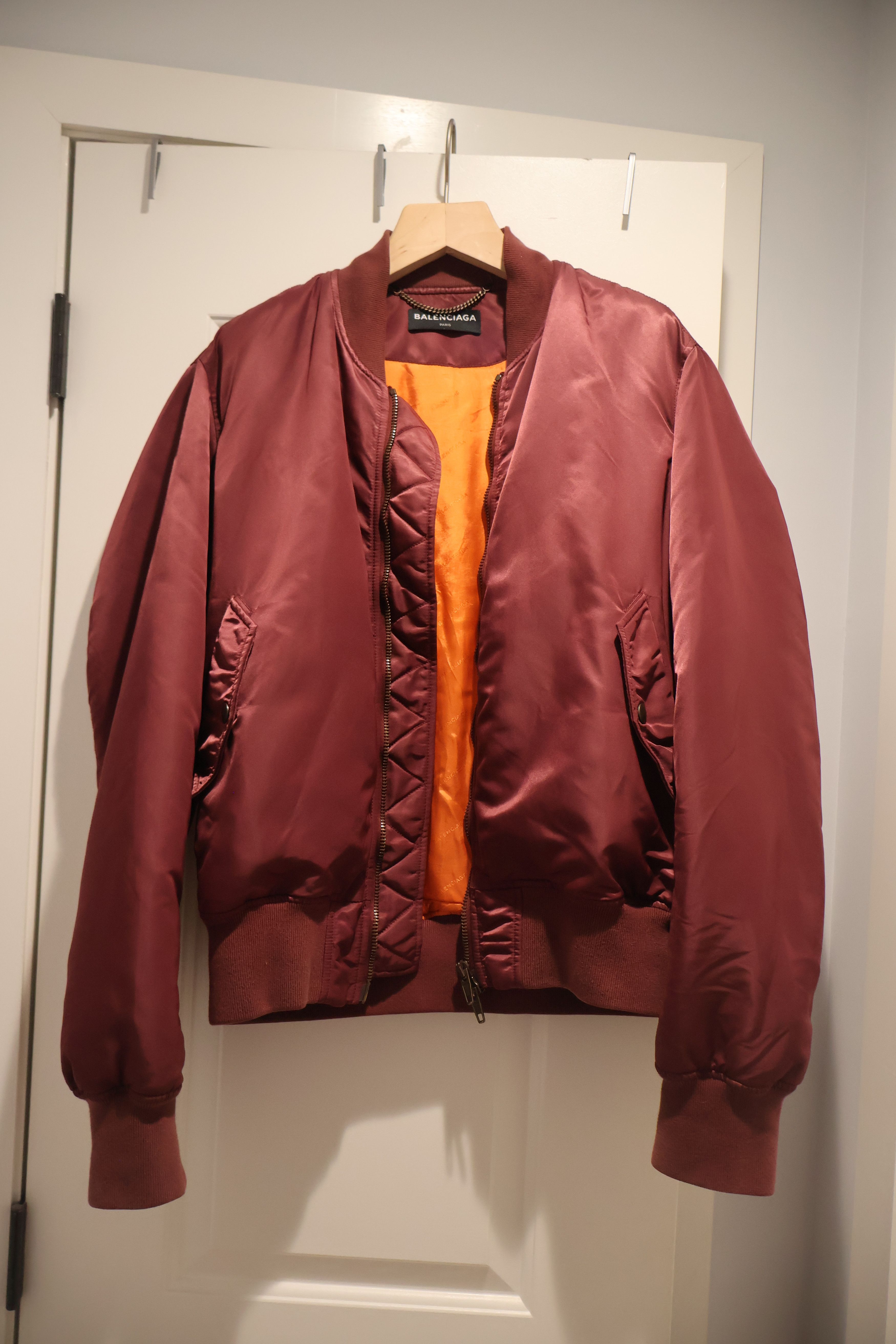 Balenciaga Balenciaga red/burgundy polyamide bomber - mens EU 48 Size US M / EU 48-50 / 2 - 1 Thumbnail