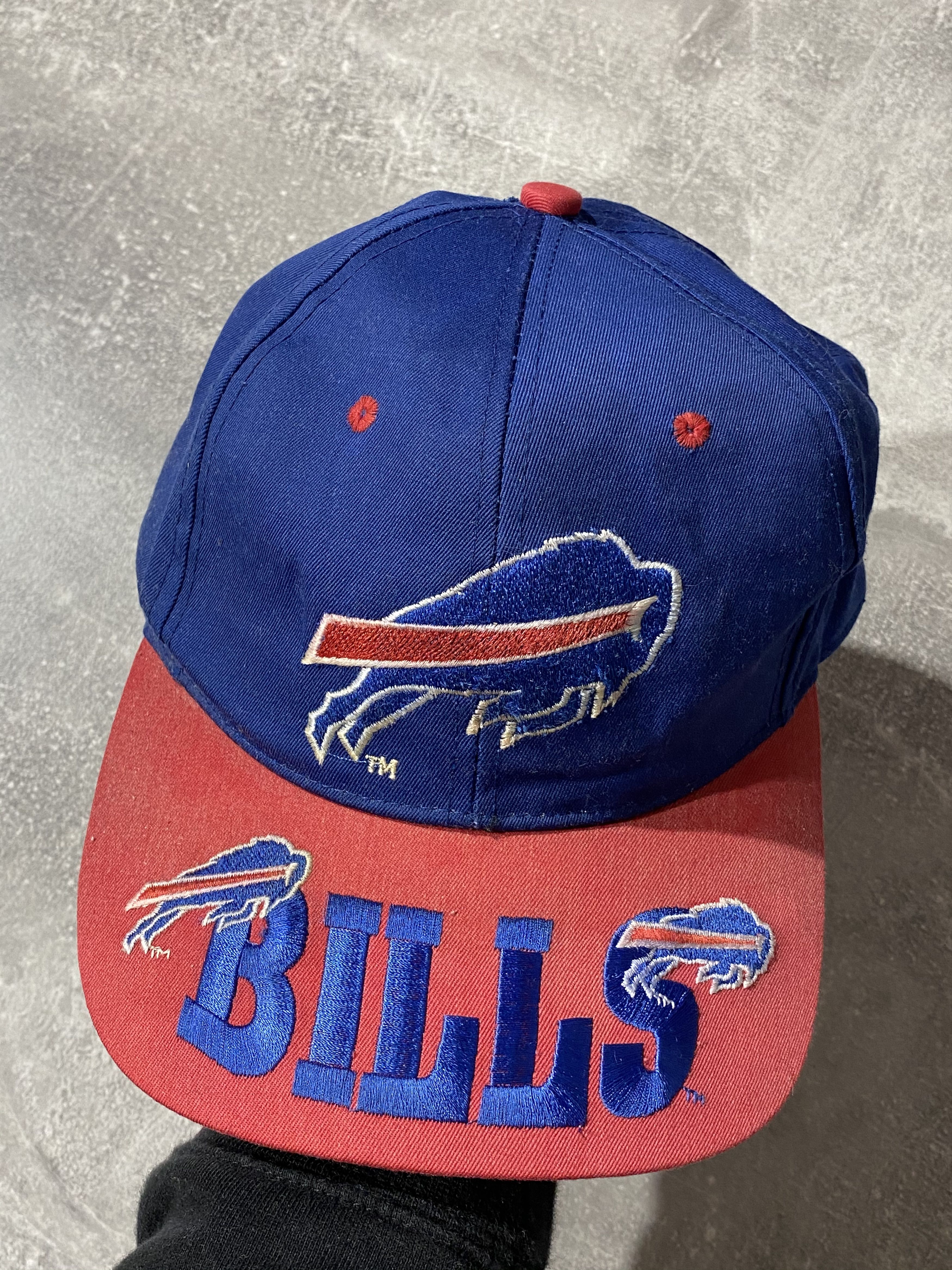 Pre-owned Nfl X Vintage Buffalo Bills Hat Snapback In Blue Red
