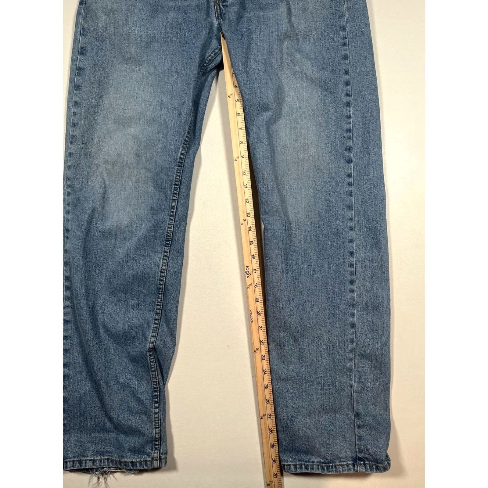 Levi's Levi's 505 Jeans Mens 36x32 Blue Light Wash Denim Regular Straight Leg Distressed Jeans Regular Fit Mens 36x32 Size US 36 / EU 52 - 6 Thumbnail