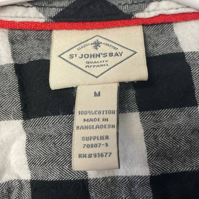 St. Johns Bay St John's Bay Womens Medium Cotton Plaid Button Up Shirt Size M / US 6-8 / IT 42-44 - 4 Thumbnail
