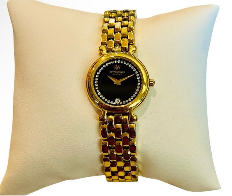 Stainless Steel Raymond Weil 18k Gold Electroplated Ladies Watch Raymond  Weil Genève 18K Gold EP Women's Watch – Model 9937-2