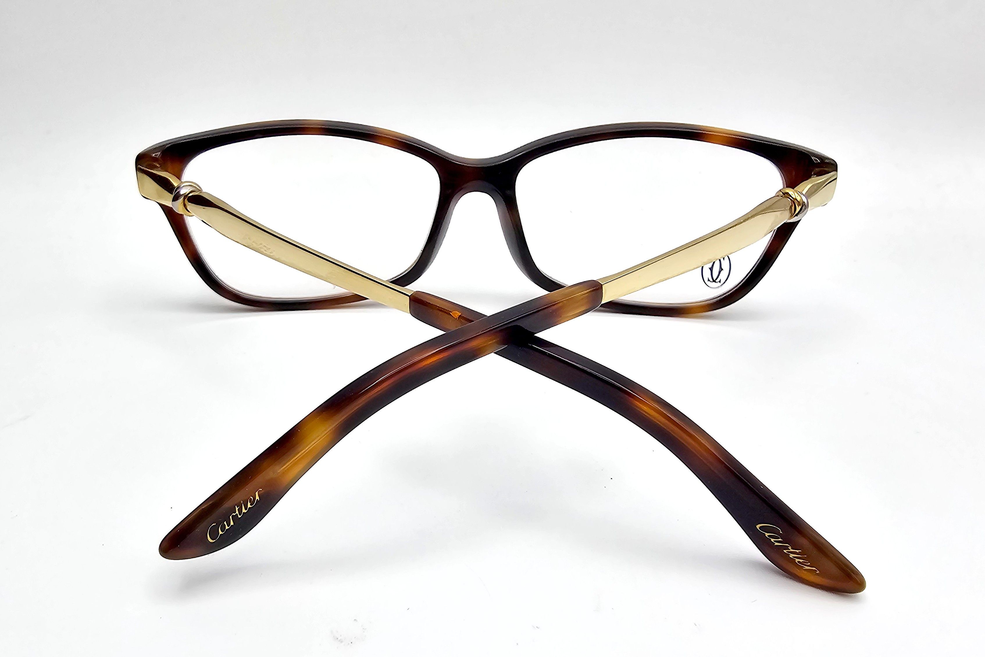 Cartier NEW Cartier Tortoise/Gold Eyeglasses EYE00129 Size ONE SIZE - 7 Thumbnail