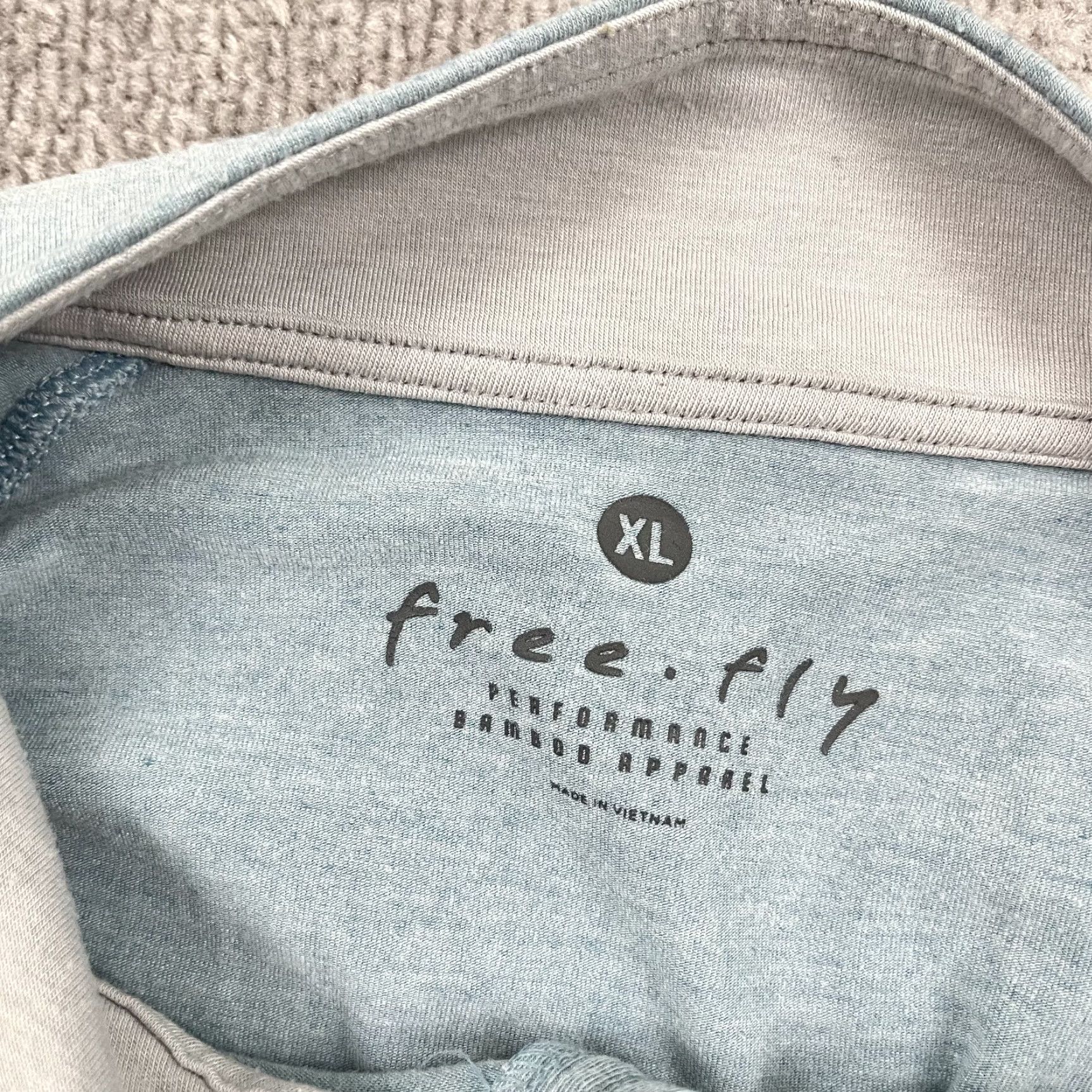 Vintage Free Fly Sweater XL Blue Quarter 1/4 Zip Pullover Bamboo Performance Hike Mens Size US XL / EU 56 / 4 - 2 Thumbnail