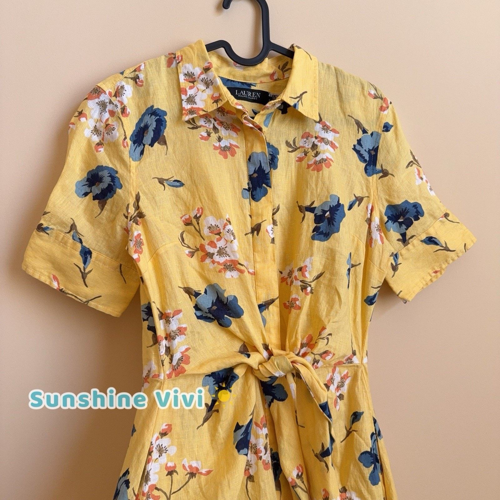 Polo Ralph Lauren NWT Polo Ralph Lauren Floral Woman Dress Yellow Short Sleeve Size S / US 4 / IT 40 - 3 Thumbnail