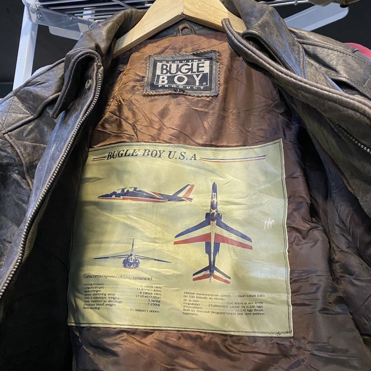 Bugle Boy Bugle Boy USA Type A-2 Flight Bomber Military Leather Jacket Size US L / EU 52-54 / 3 - 18 Thumbnail