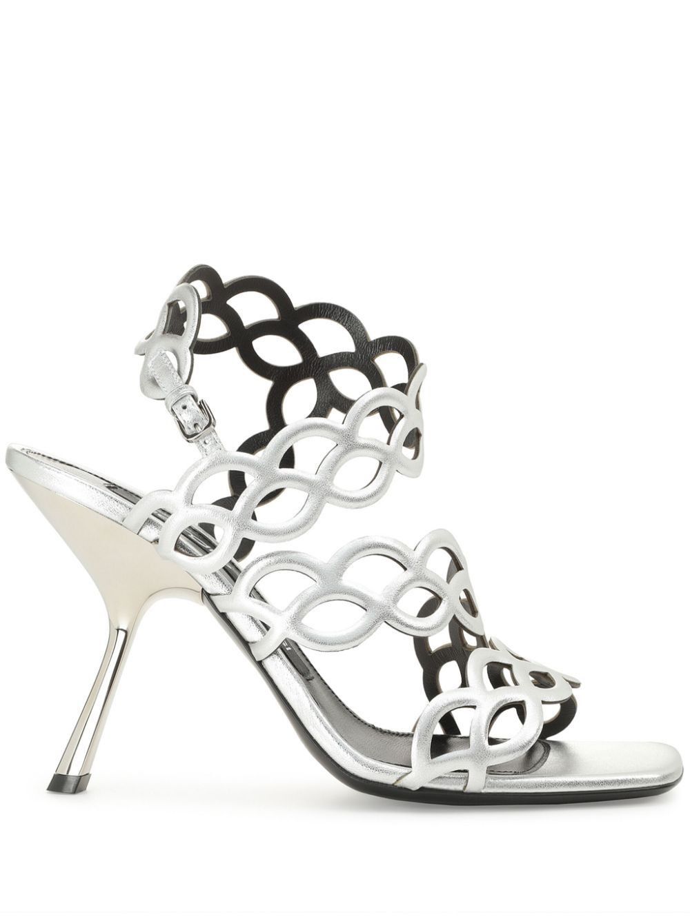 image of Sergio Rossi Sr Mermaid Sandals Size 38 in Silver, Women's