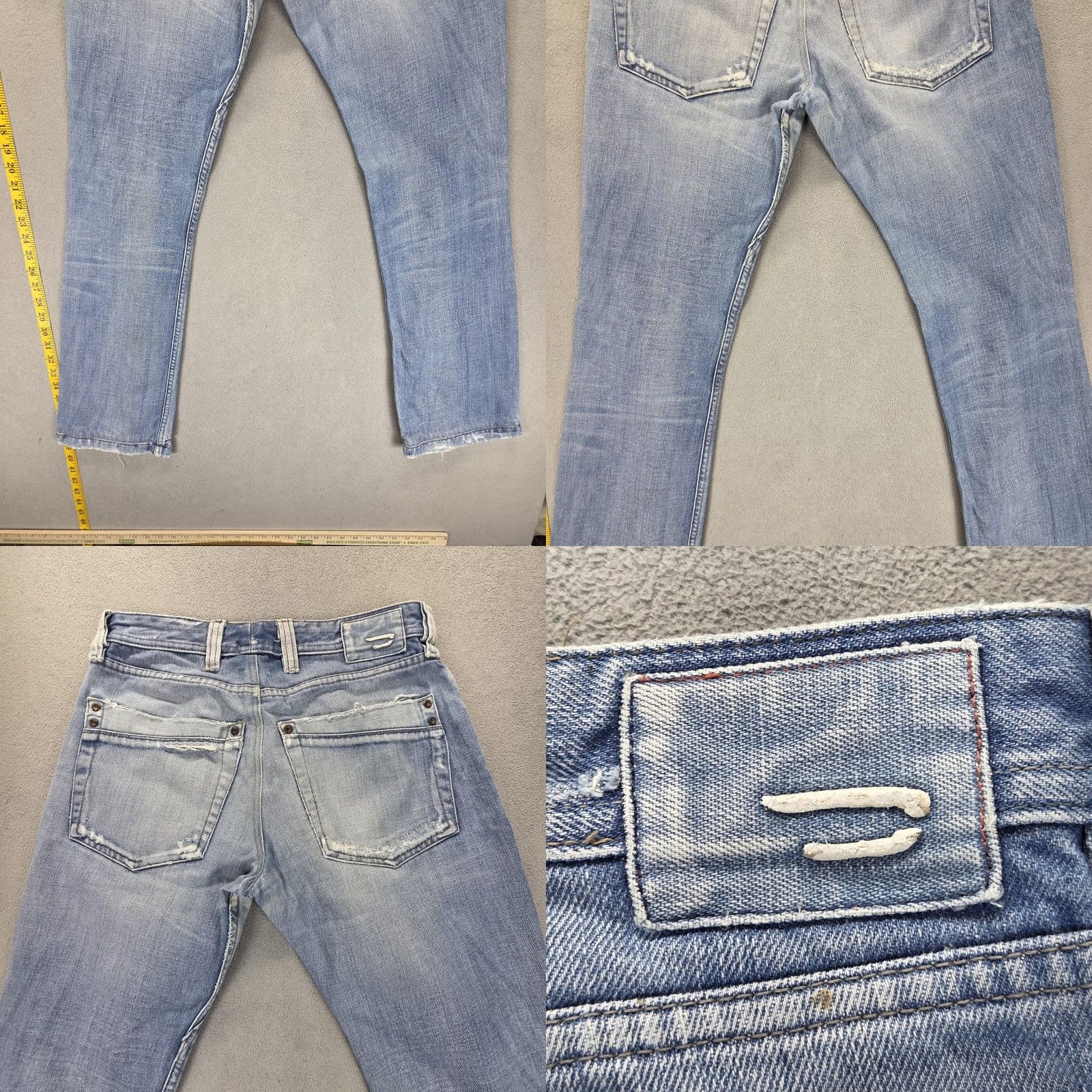 Diesel Diesel Lemmen Jeans Mens 28x32 Blue Light Wash Straight Altered Hem Size US 28 / EU 44 - 10 Thumbnail