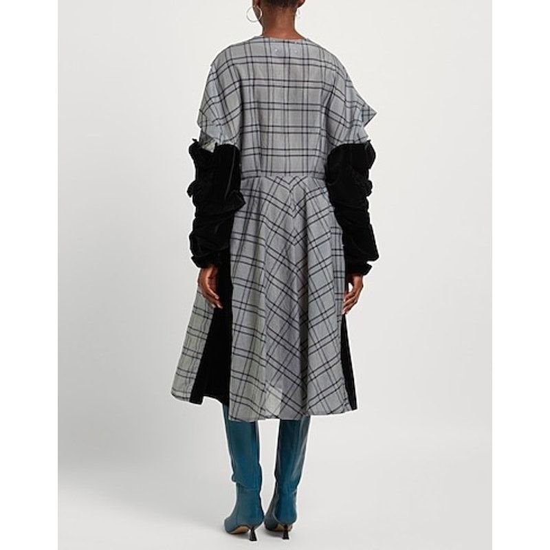 Maison Margiela Maison Margiela Plaid/Velvet Midi Dress, Size 40 NWT Size S / US 4 / IT 40 - 2 Thumbnail