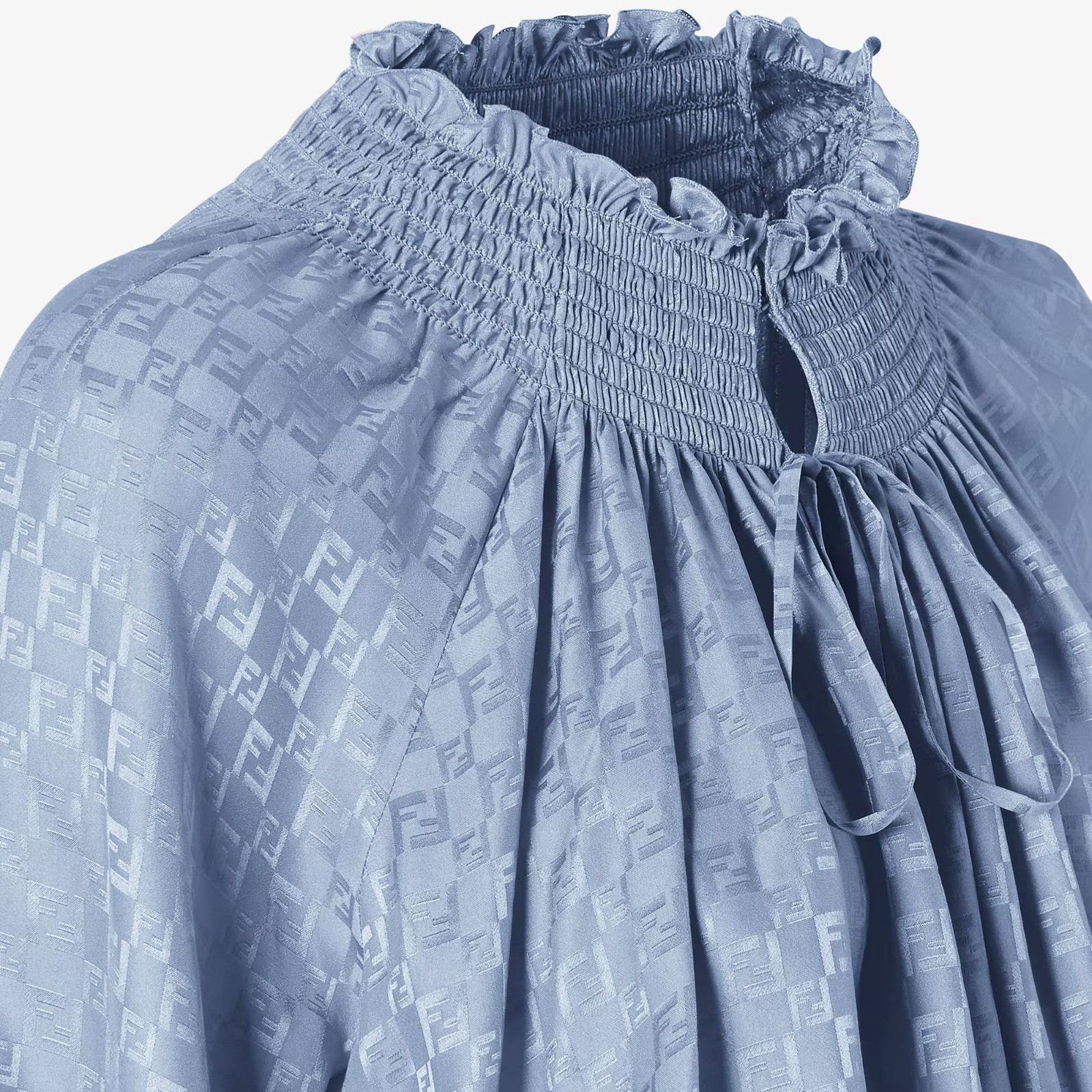 Fendi o1s1wg110526 Silk Dress in Light Blue Size S / US 4 / IT 40 - 3 Thumbnail