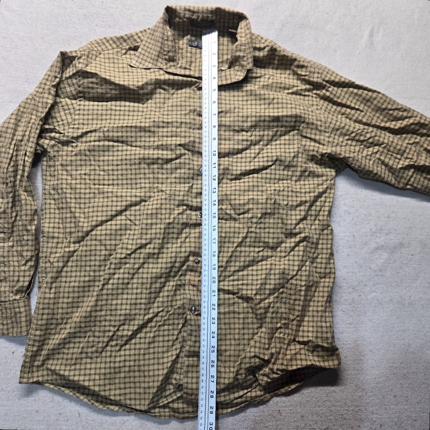 Vintage Library Check Button-Up Shirt Adult L Brown Cotton Long Sleeve Men's Large Size US L / EU 52-54 / 3 - 7 Thumbnail
