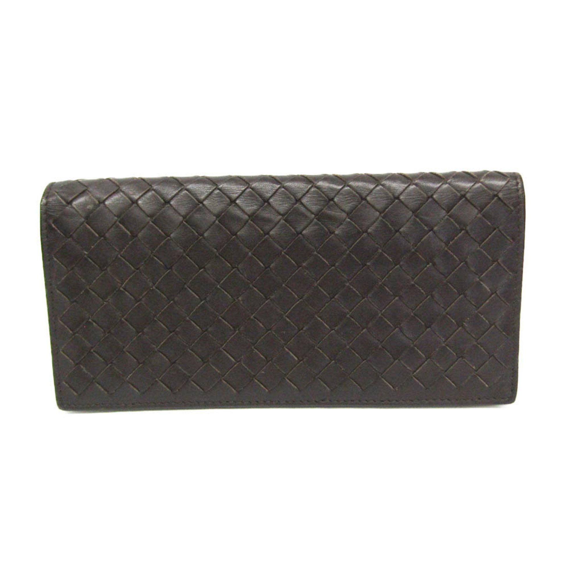 Bottega Veneta Bottega Veneta Intrecciato Continental Wallet 244688 Men's Leather Long Wallet (bi-fold) Dark Brown Size ONE SIZE - 1 Thumbnail