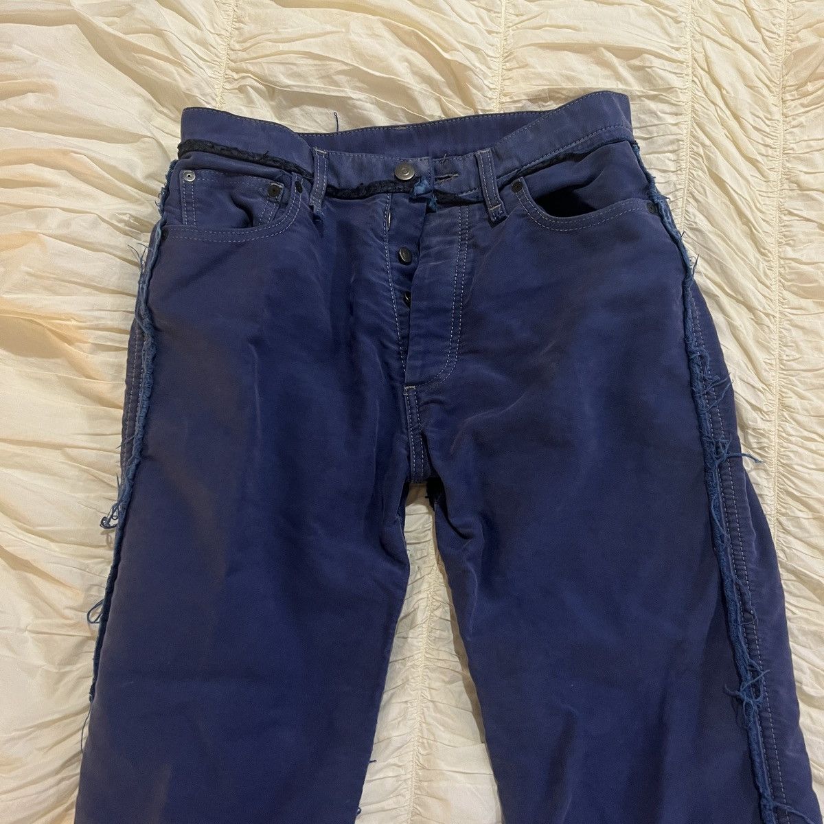 Maison Margiela MM10 Blue Reconstruction Denim Pants Size 32 Made in Italy Size US 32 / EU 48 - 1 Thumbnail