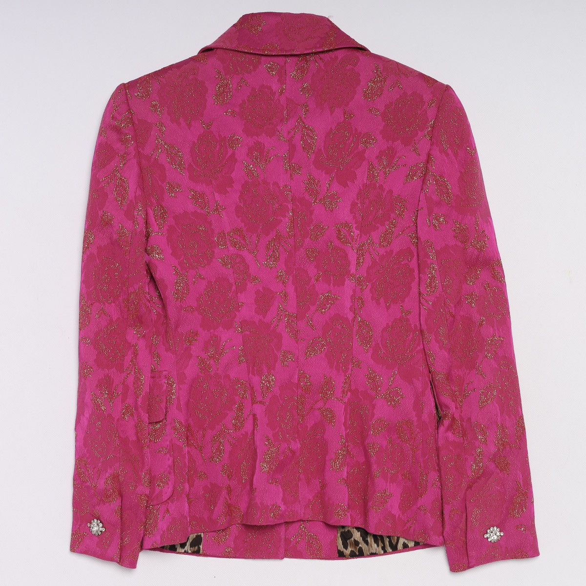 Dolce & Gabbana Dolce Gabbana Tuxedo Jacquard Blazer Silk Pink Jacket Flower Size XS / US 0-2 / IT 36-38 - 3 Thumbnail
