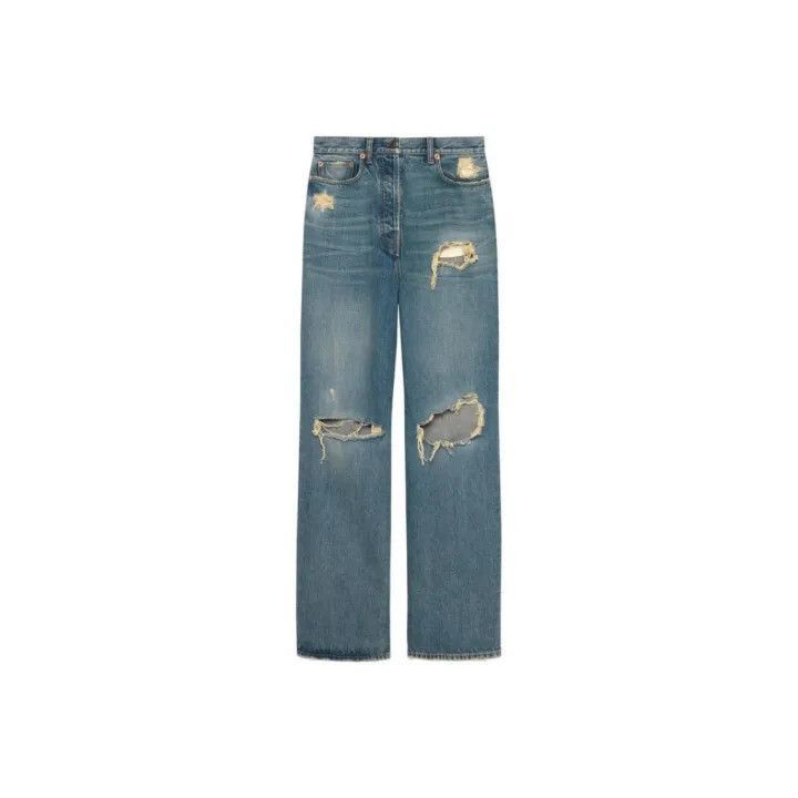 Gucci Gucci Distressed Blue High-Waisted Jeans-2507 Size 25" / US 0 / IT 36 - 7 Thumbnail