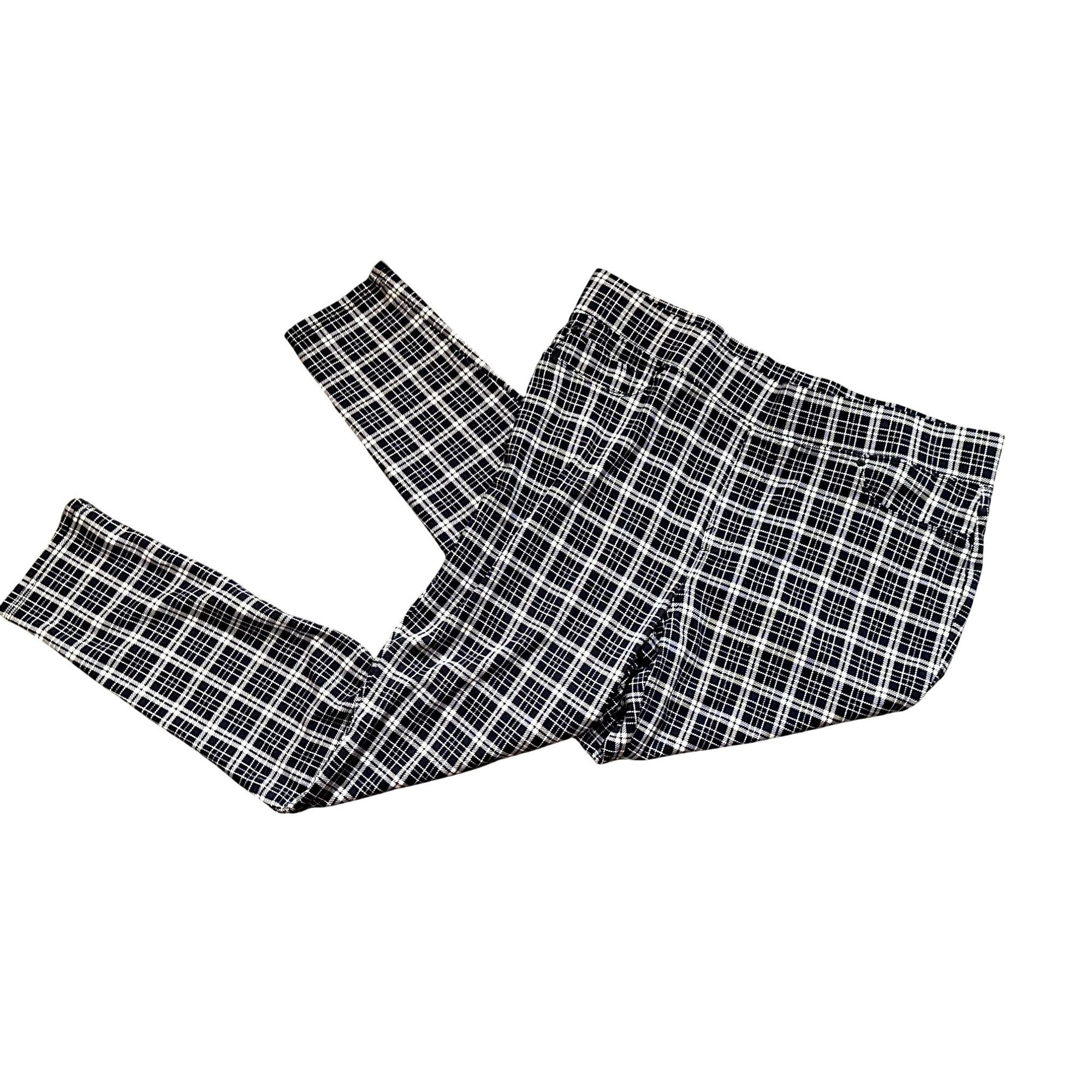 Seven 7 Seven7 Super Comfy Versatile Plaid Navy White Pull On Leggin Size 34" / US 12 / IT 48 - 9 Thumbnail