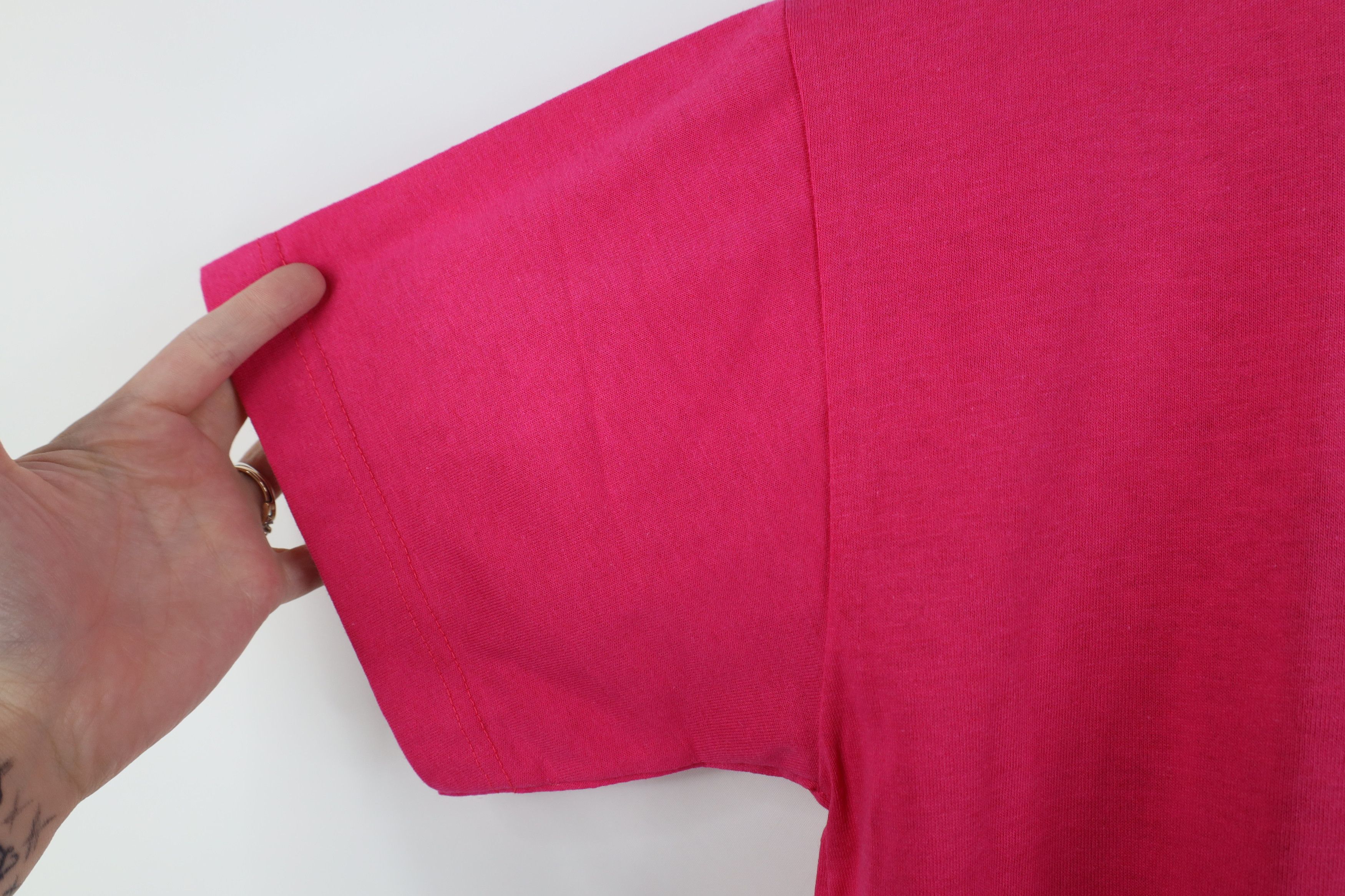 Vintage Vintage 90s Streetwear Blank Short Sleeve T-Shirt Pink USA Size S / US 4 / IT 40 - 5 Thumbnail