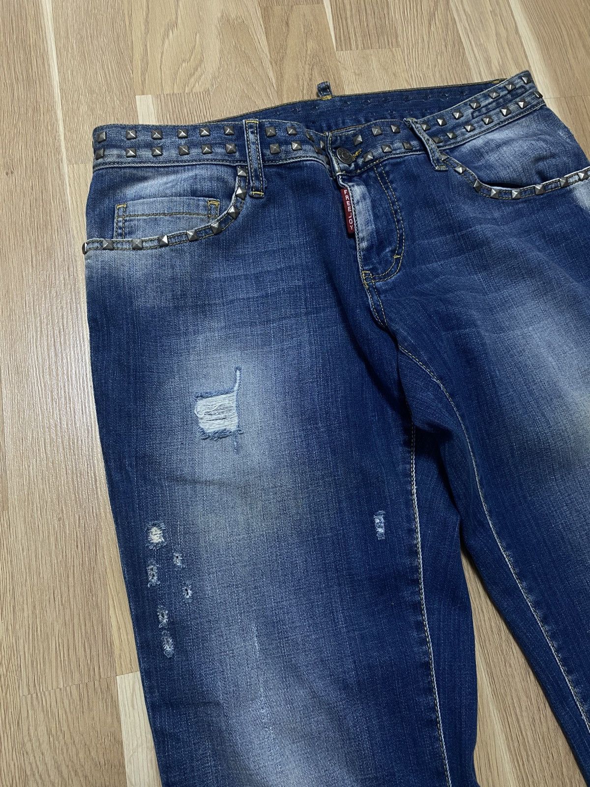 Japanese Brand A/V Japanese Avant-Garde Studded Jeans Size US 32 / EU 48 - 3 Thumbnail
