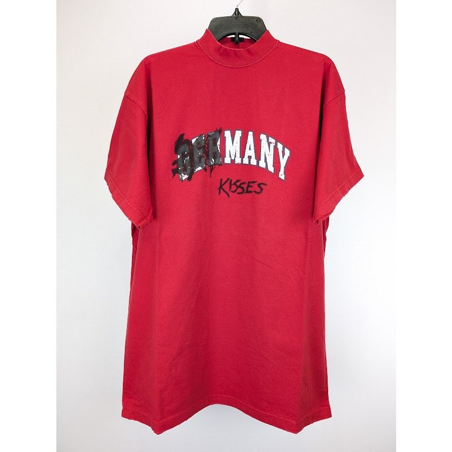 Balenciaga o1rshd1 Oversizes Fit Many Kisses Tee T-Shirt in Red Size US S / EU 44-46 / 1 - 2 Thumbnail