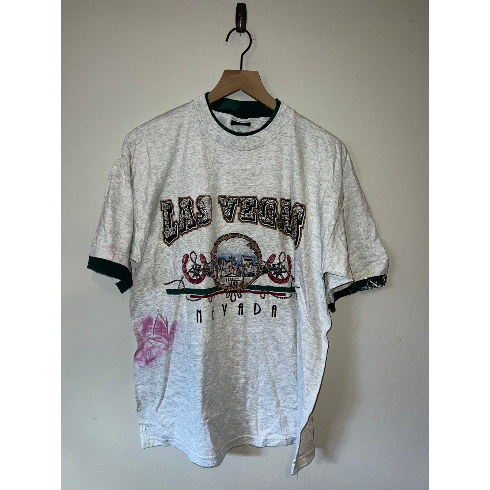 Signal Sport Vintage Las Vegas Gray Shirt Nevada Tee VTG 90s Stained L Size US L / EU 52-54 / 3 - 1 Thumbnail