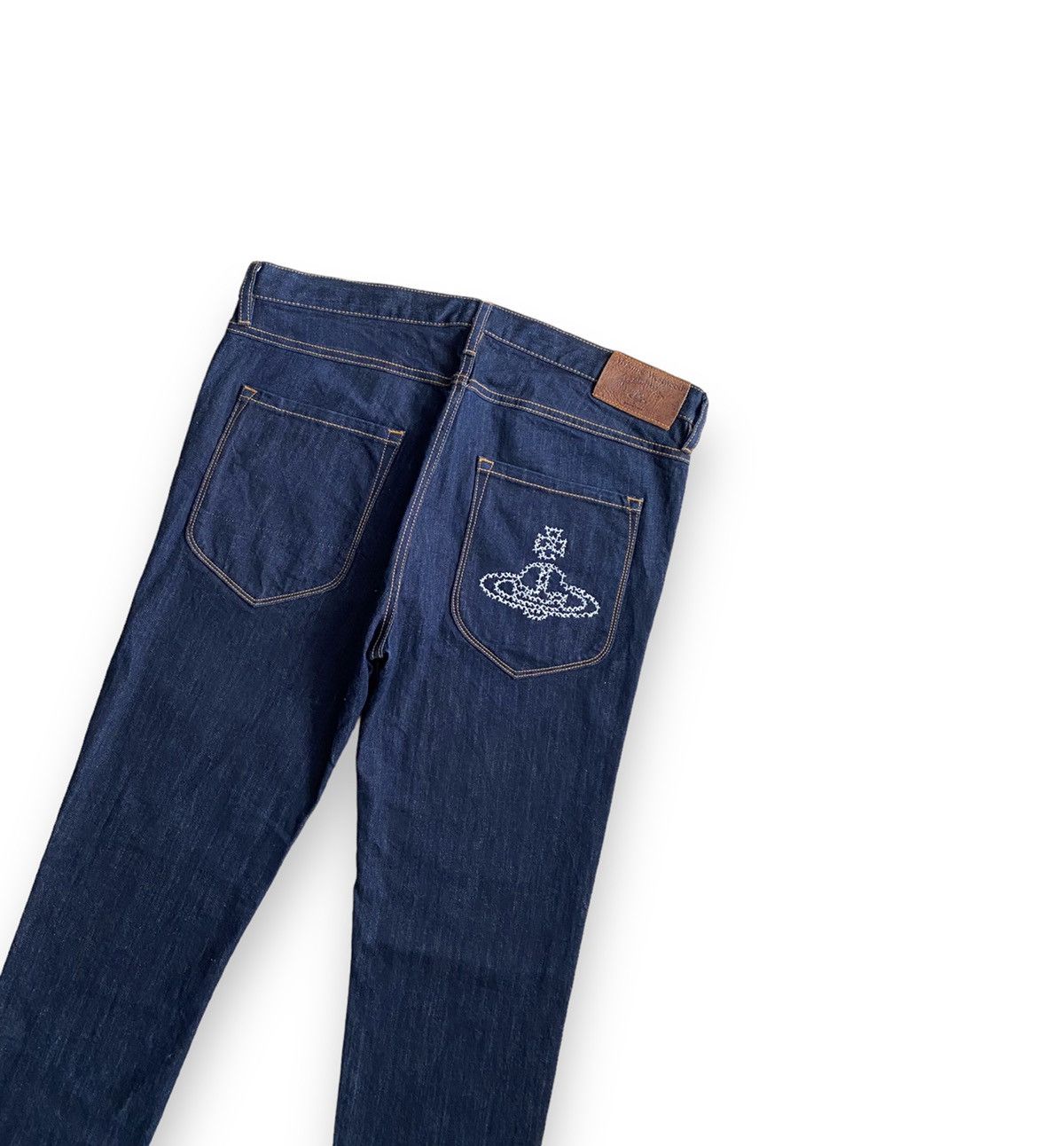 Designer × Vivienne Westwood Rare💙Vivienne Westwood Aglomania Big Logo Denim Pants Size US 32 / EU 48 - 4 Thumbnail