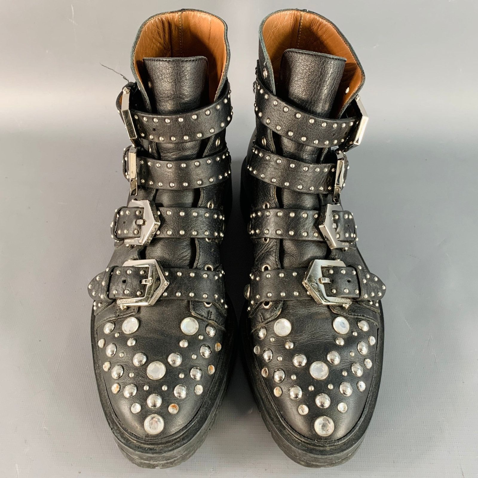 Givenchy GIVENCHY Size 8 Black Studded Leather Belted Ankle Boots Size US 8 / IT 38 - 4 Thumbnail